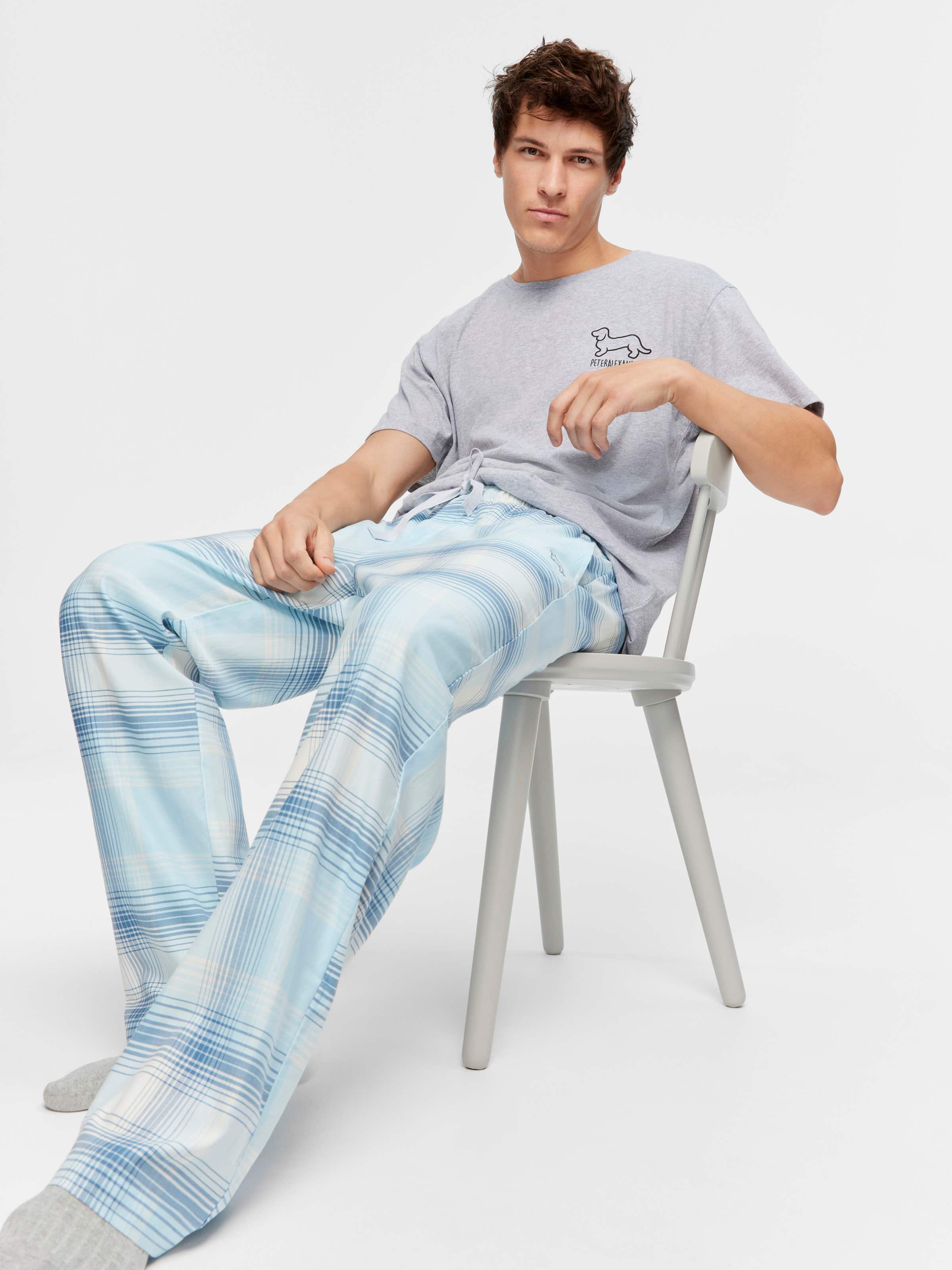 Blue Check Pj Bottom