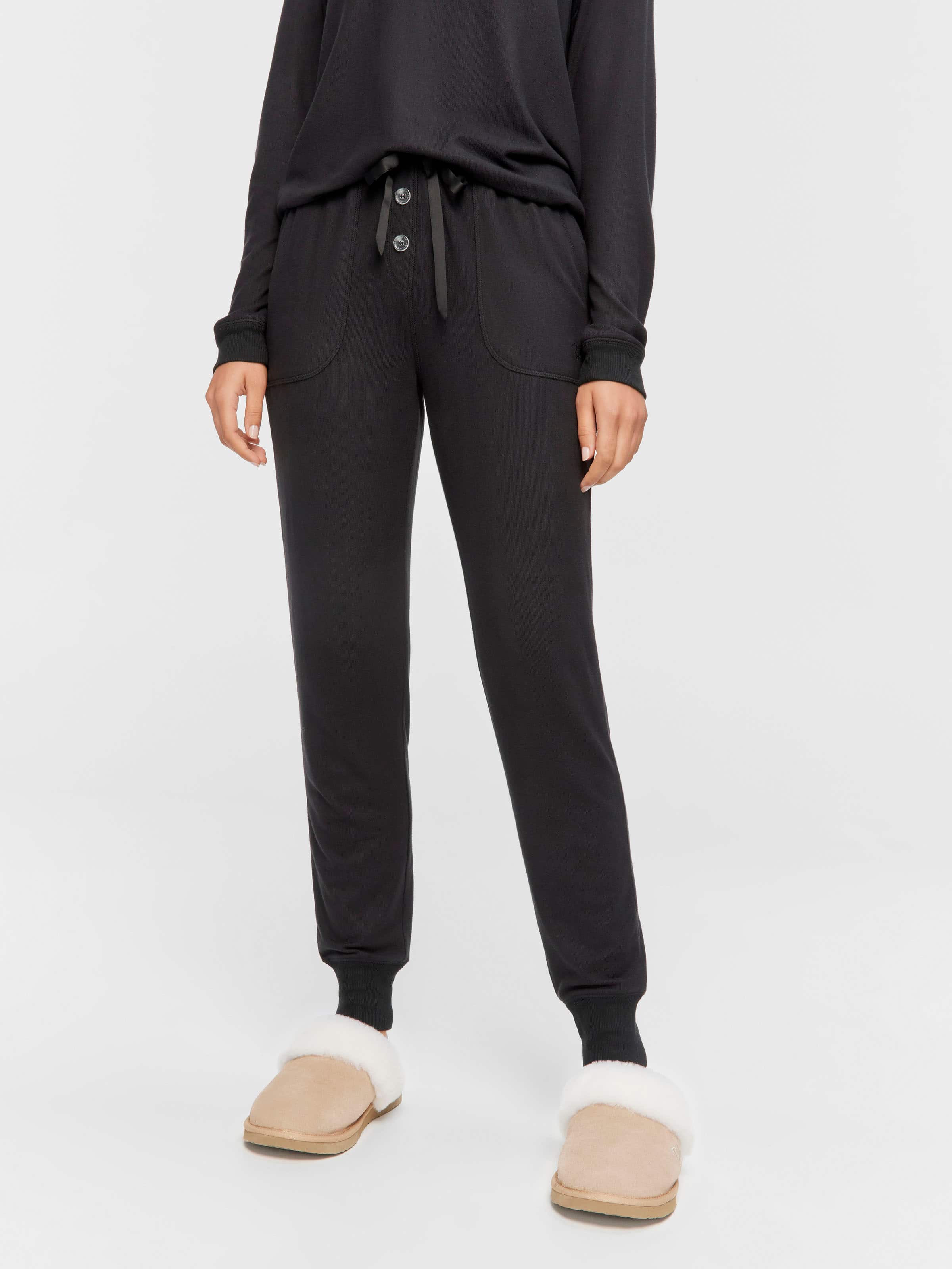 Black Plush Easy Pj Bottom