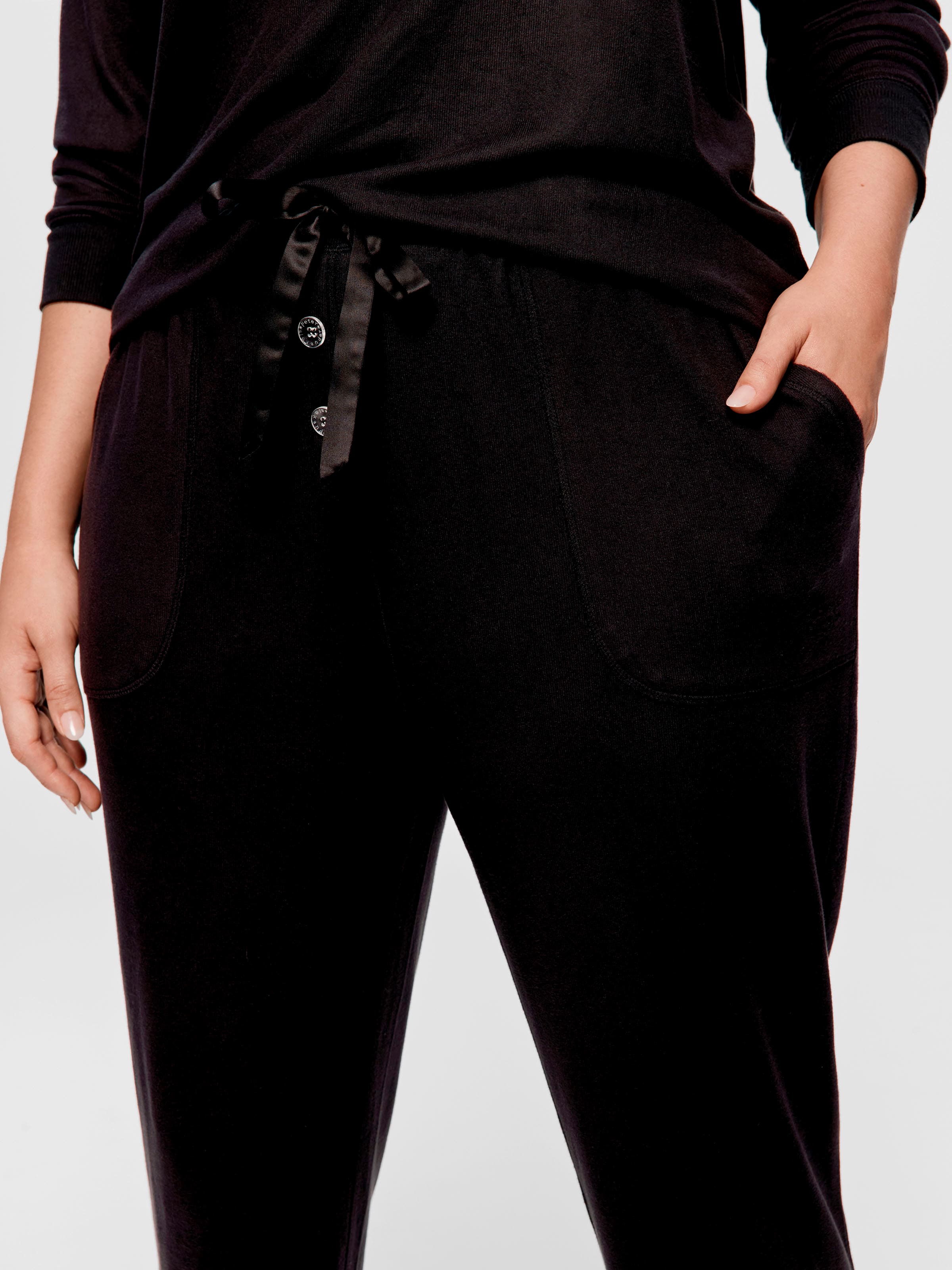 P.A. Plus Black Plush Easy Pj Bottom