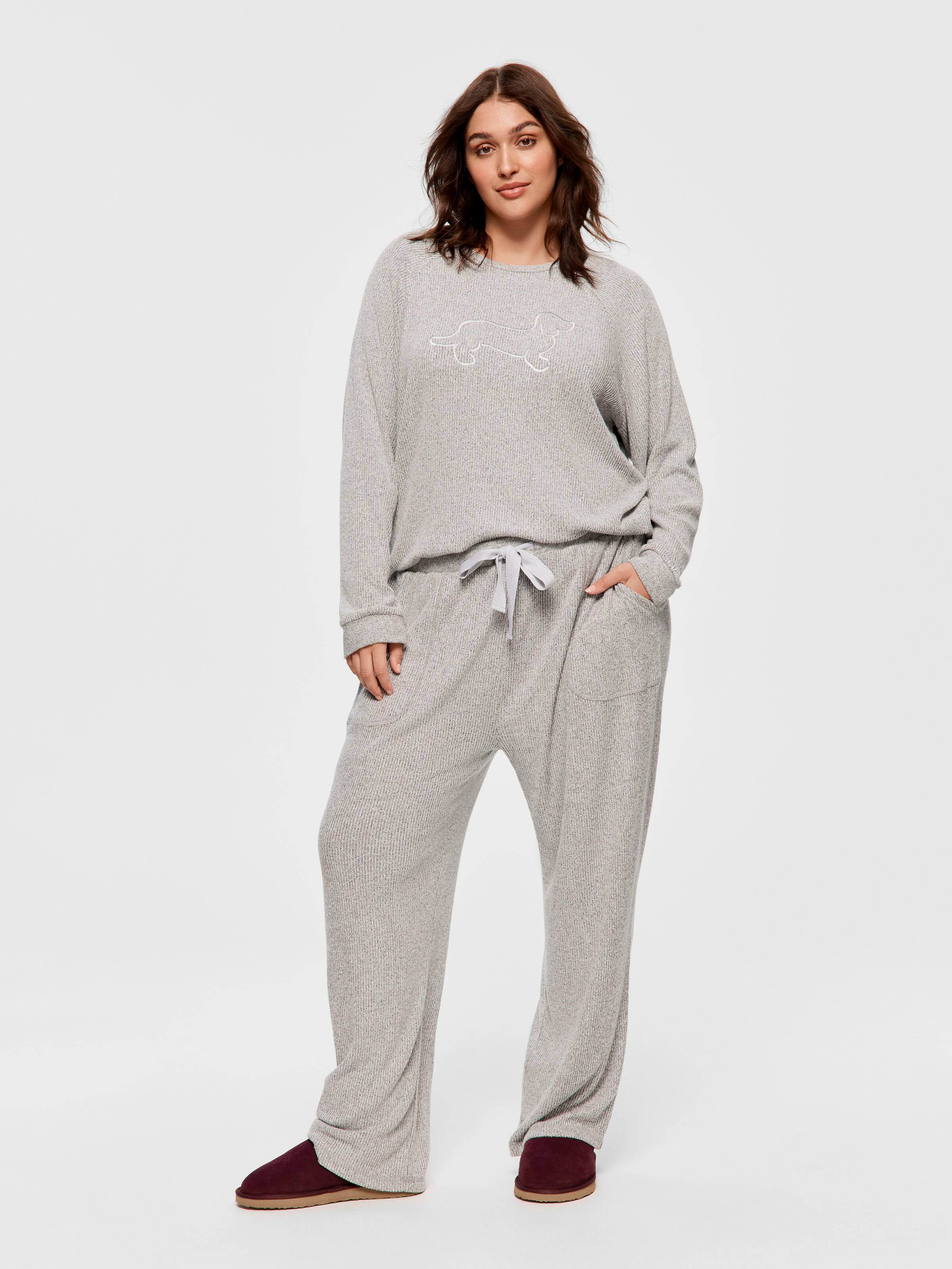 P.A. Plus Brushed Rib Straight Leg Pj Bottom