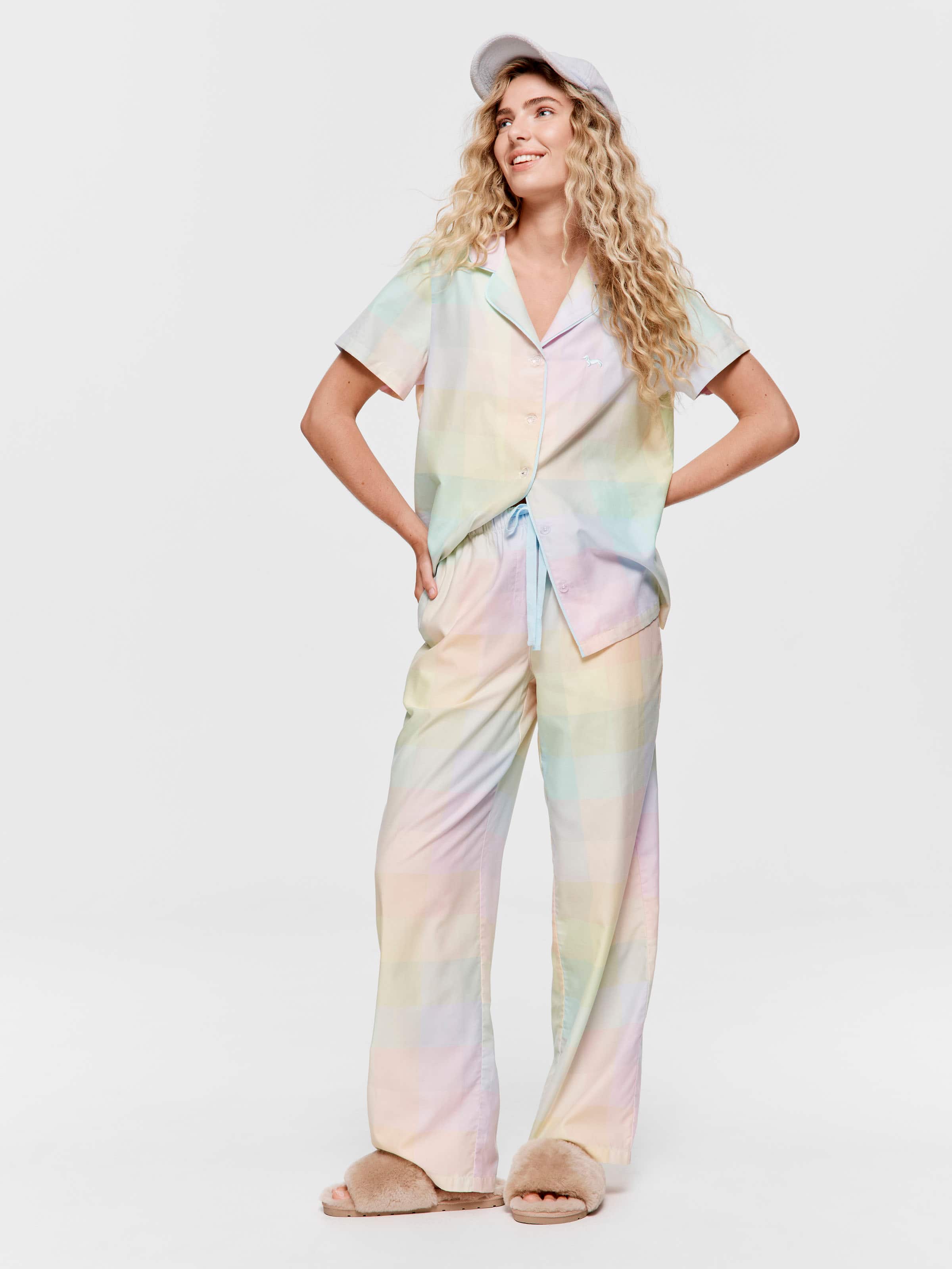 Rainbow Check Pj Set