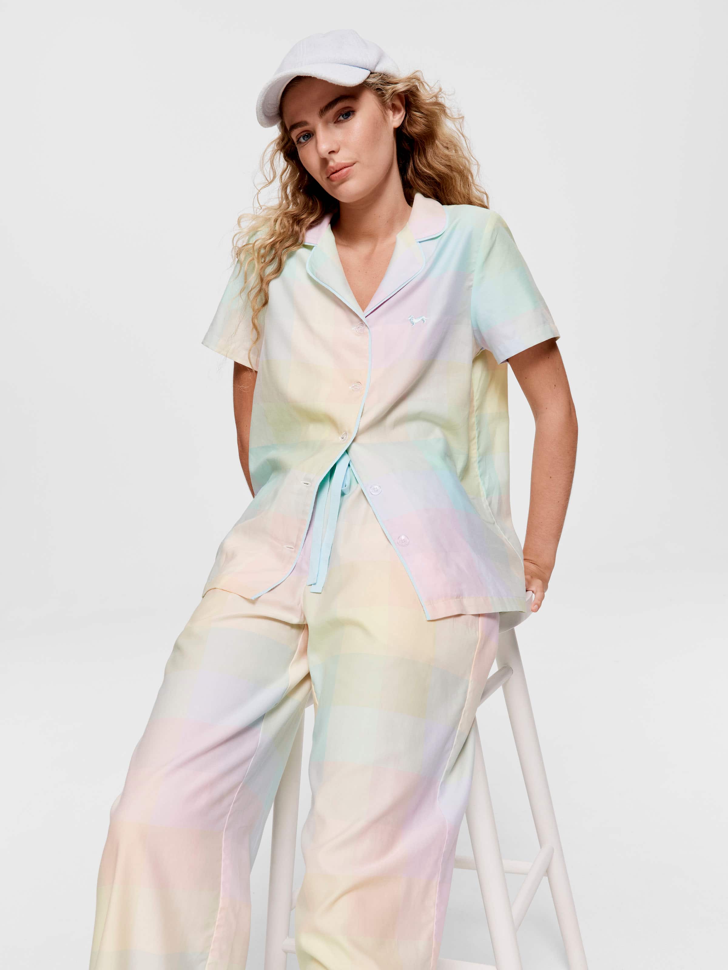 Rainbow Check Pj Set