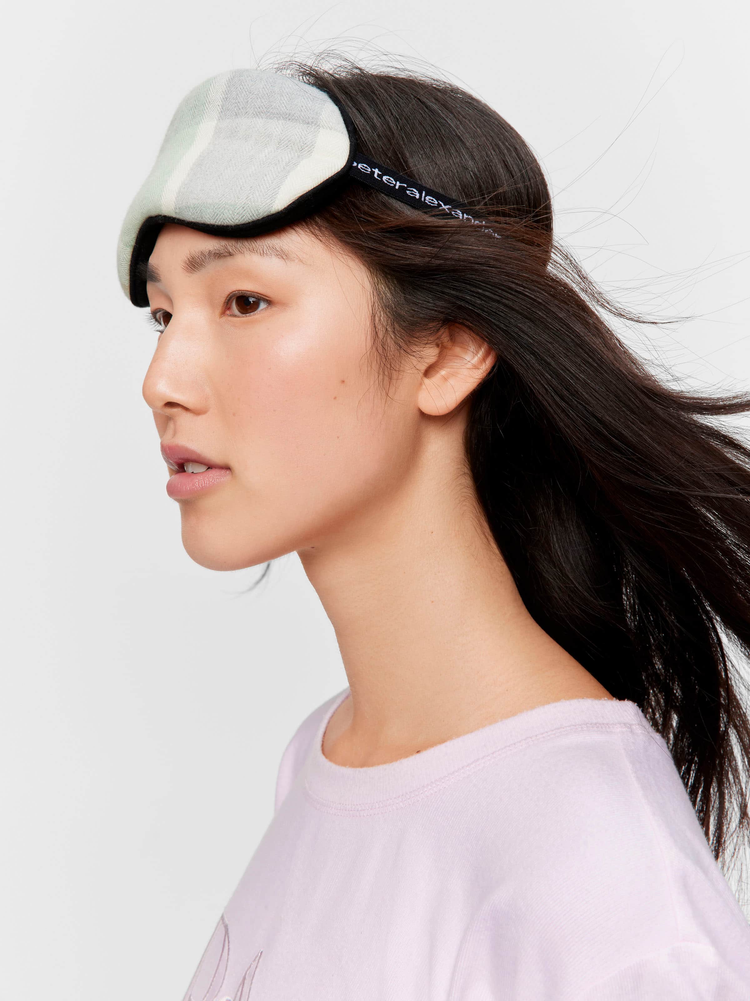 Mint Check Eye Mask