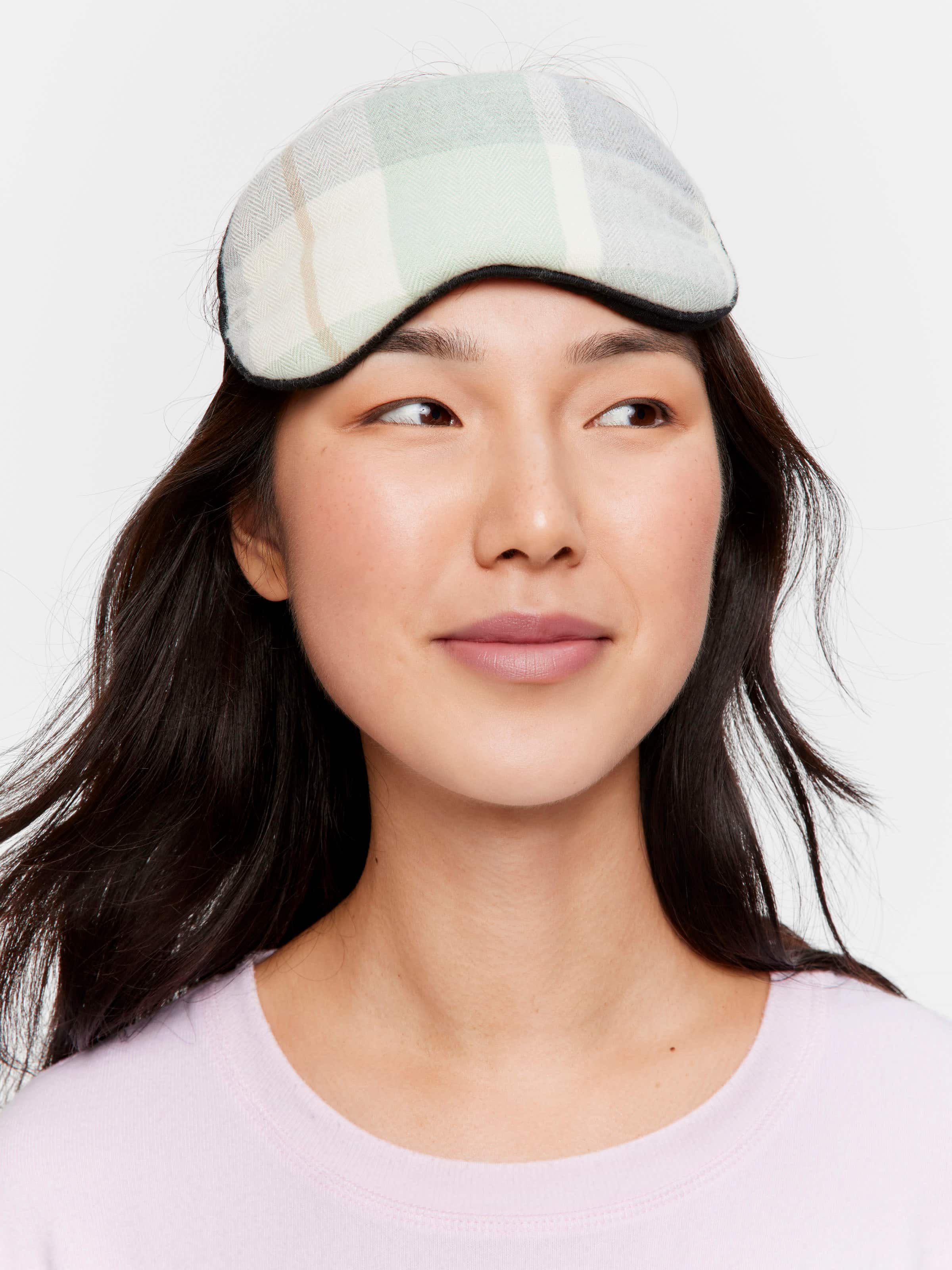 Mint Check Eye Mask