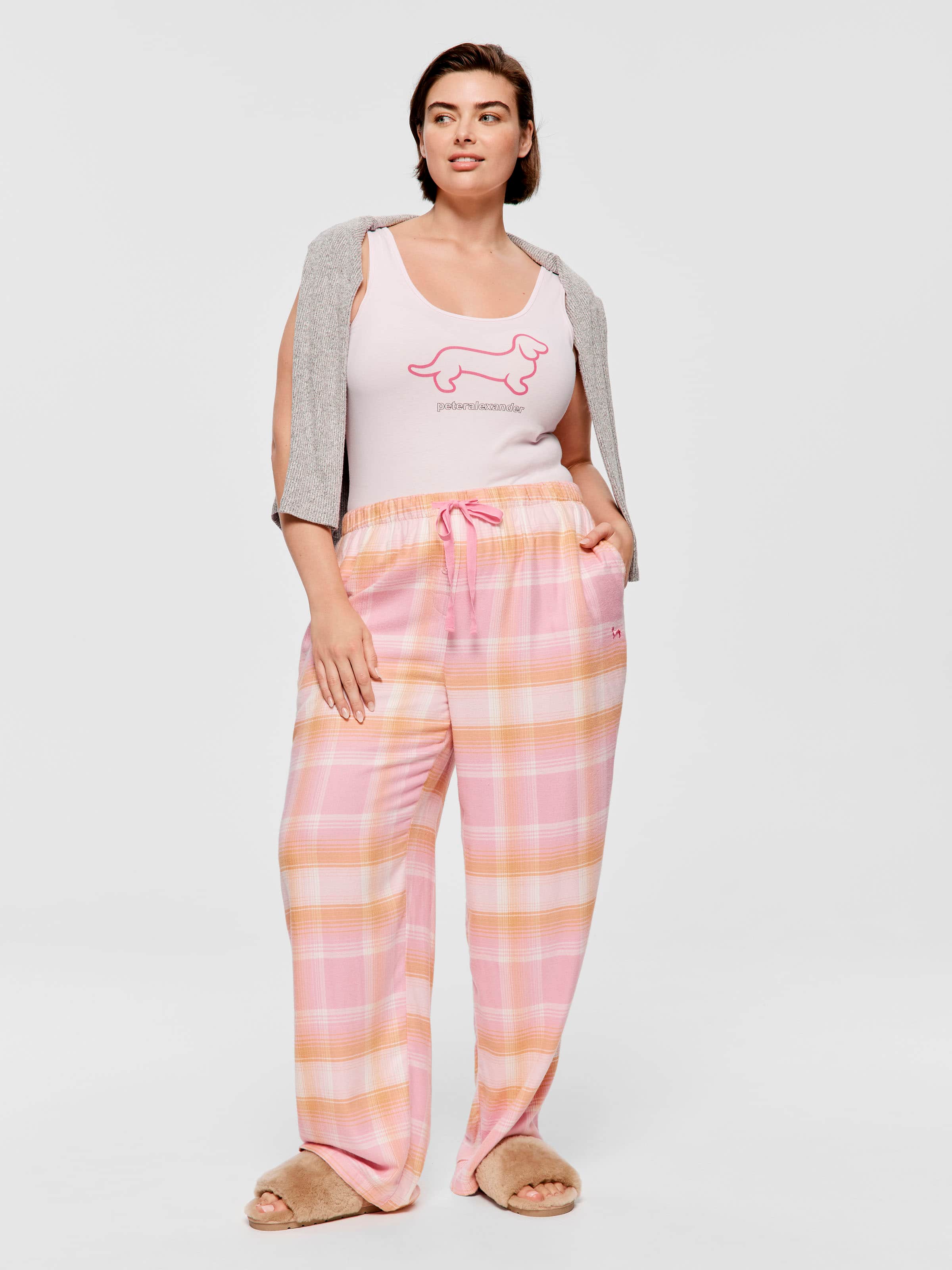 P.A. Plus Pink Check Flannelette Pj Bottom