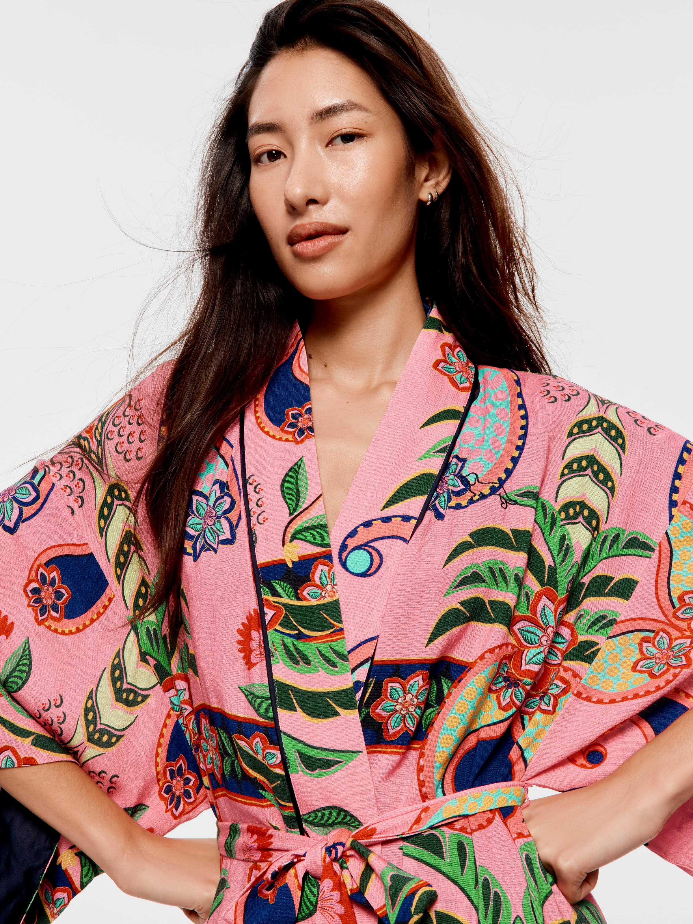Palm Kimono Dressing Gown