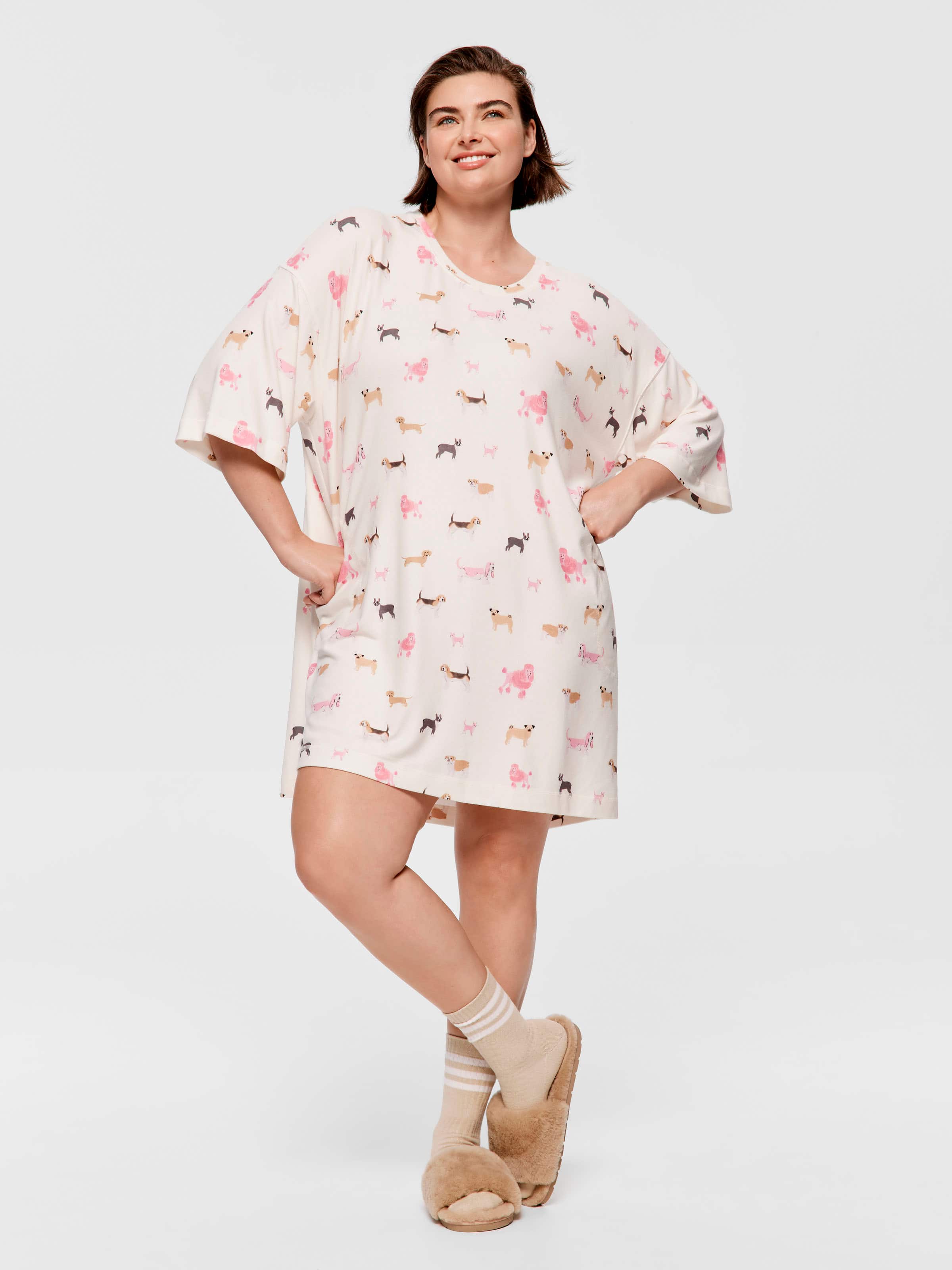 P.A. Plus Mixed Dog Plush Nightdress