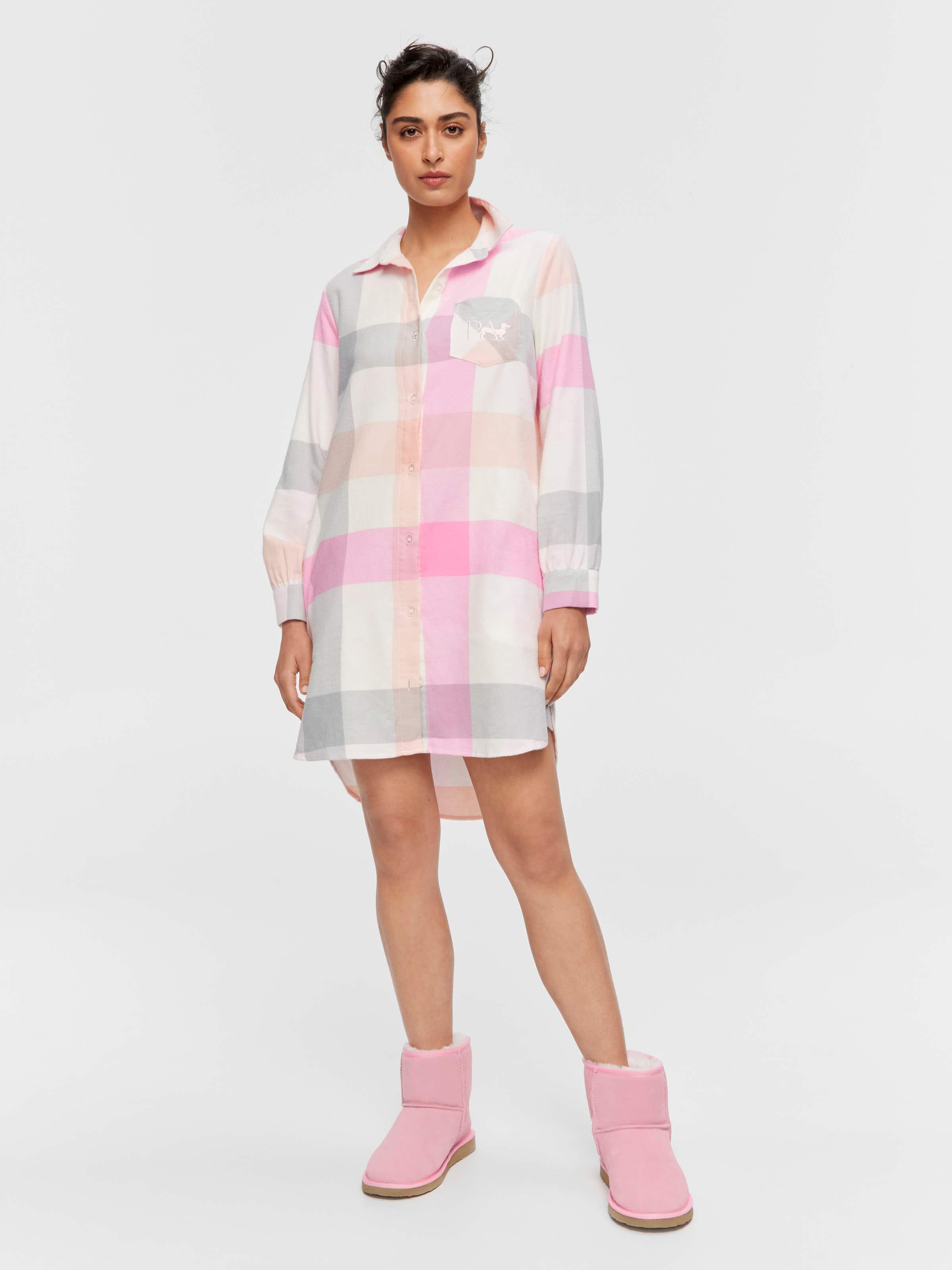 Image for Buffalo Check Flannelette Nightshirt from Peter Alexander
