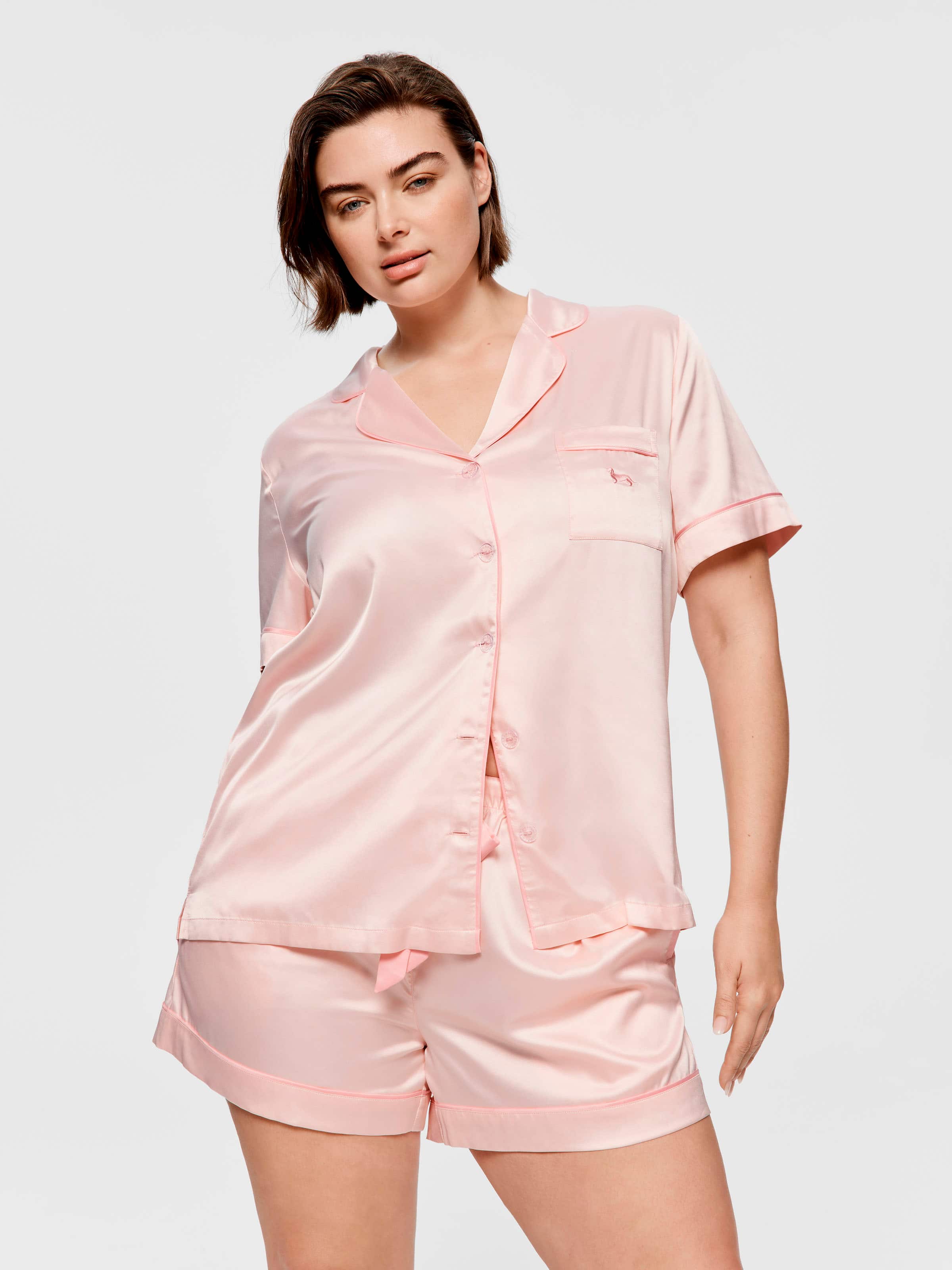 Image for P.A. Plus Pretty Satin Shortie Pj Set from Peter Alexander