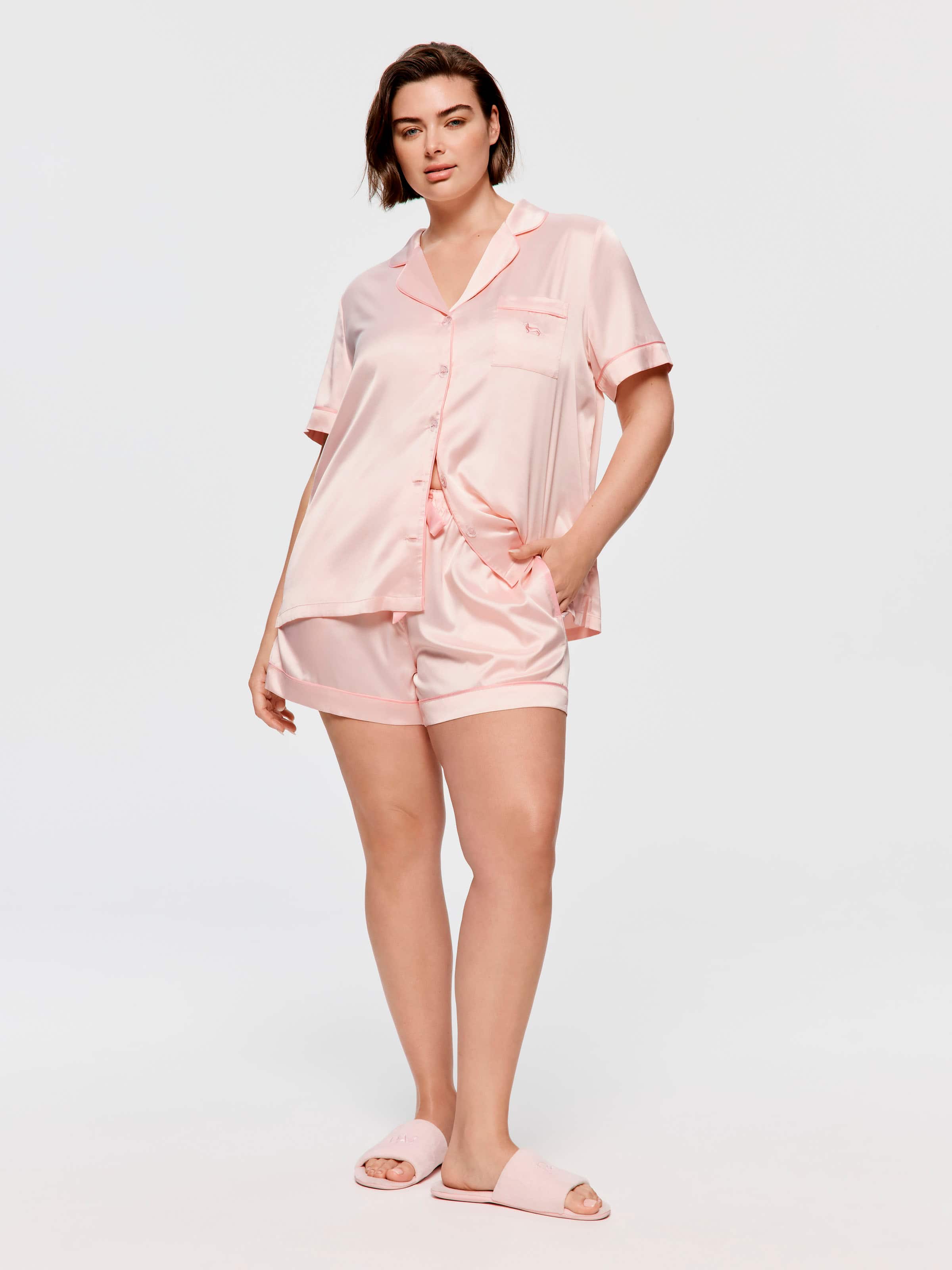 Image for P.A. Plus Pretty Satin Shortie Pj Set from Peter Alexander