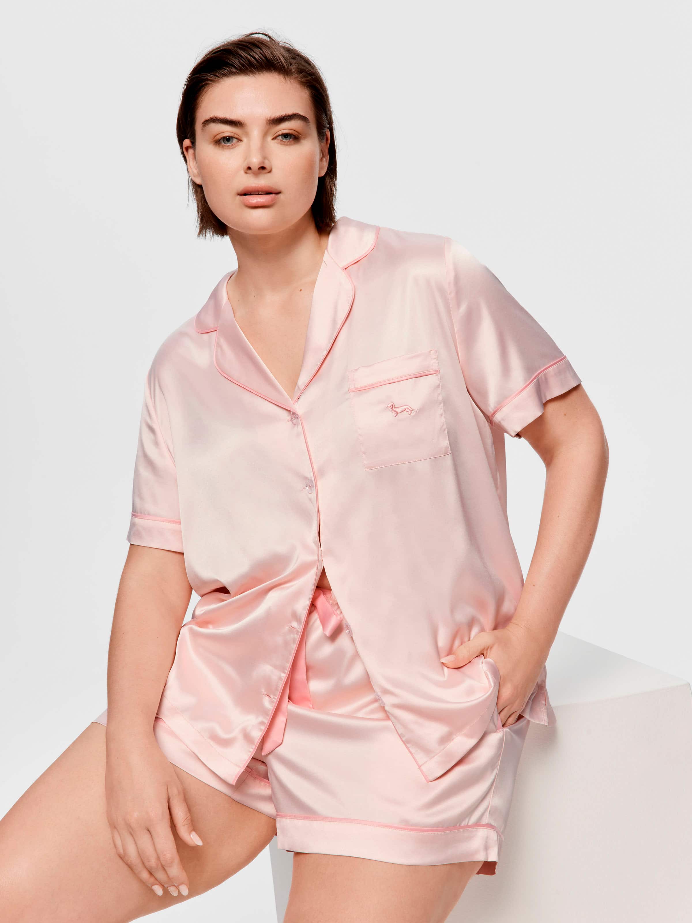 P.A. Plus Pretty Satin Shortie Pj Set