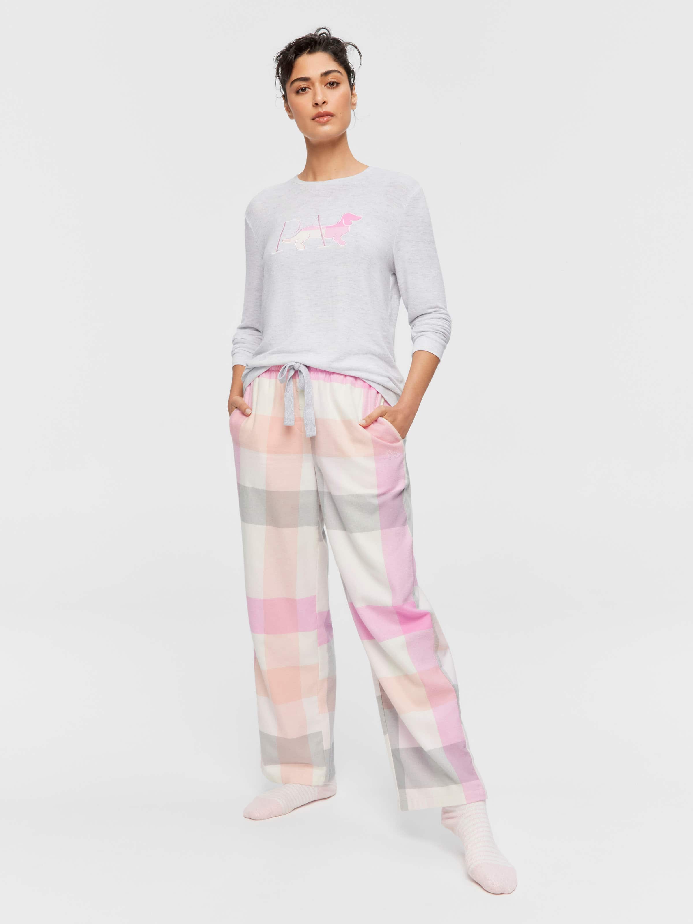 Sunset Check Flannelette Pj Bottom