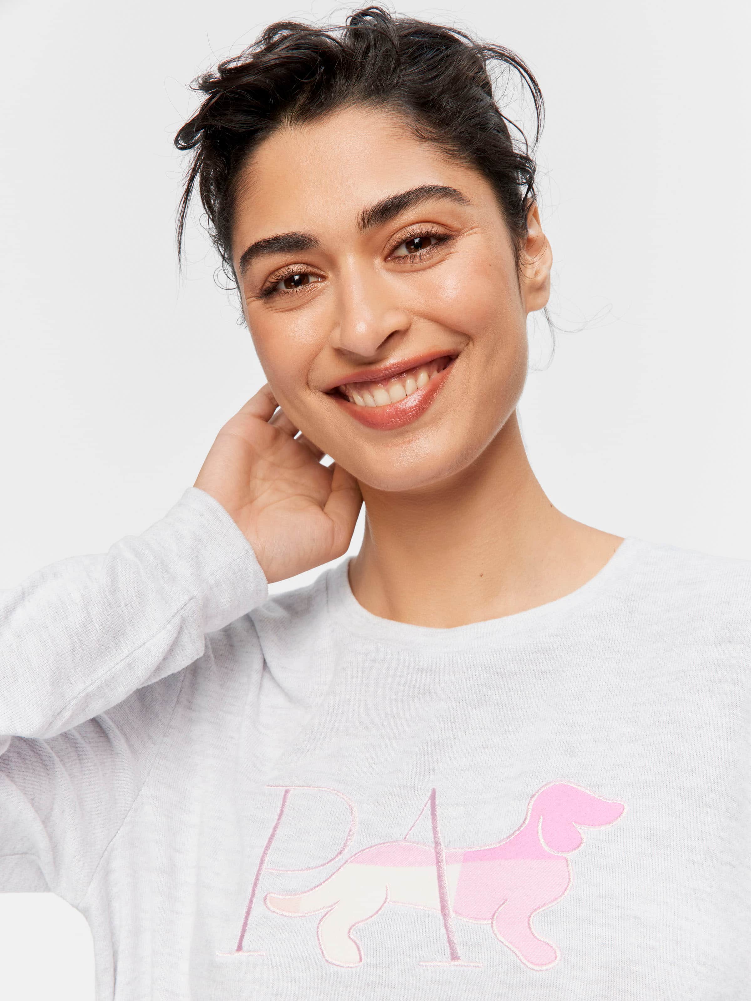 P.A. Penny Logo Fuzzy Sweater Top