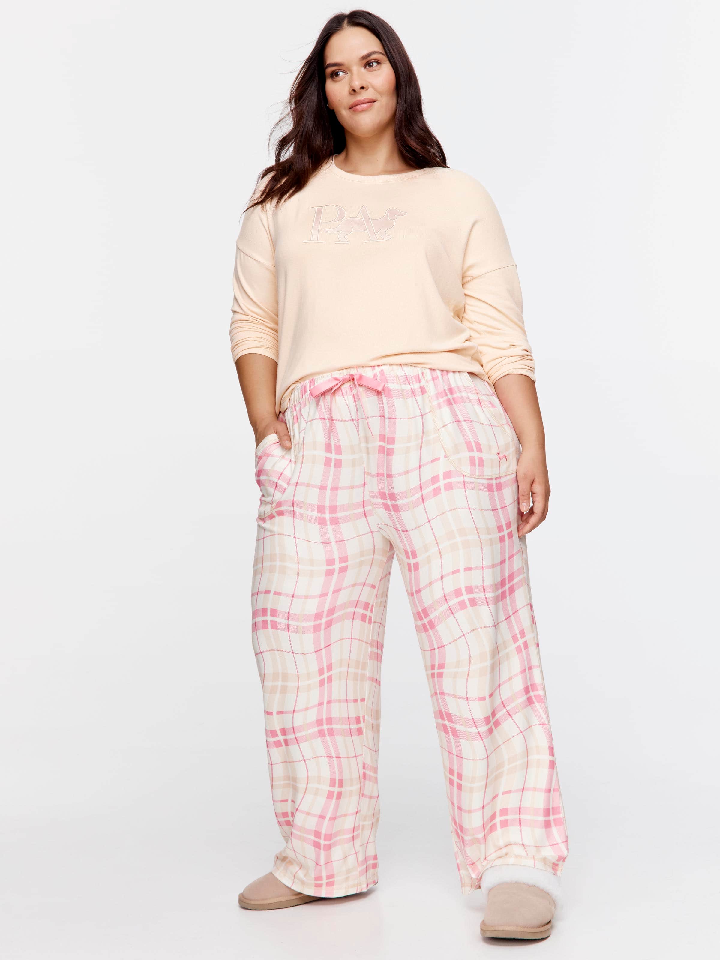 P.A. Plus Check Plush Pj Bottom
