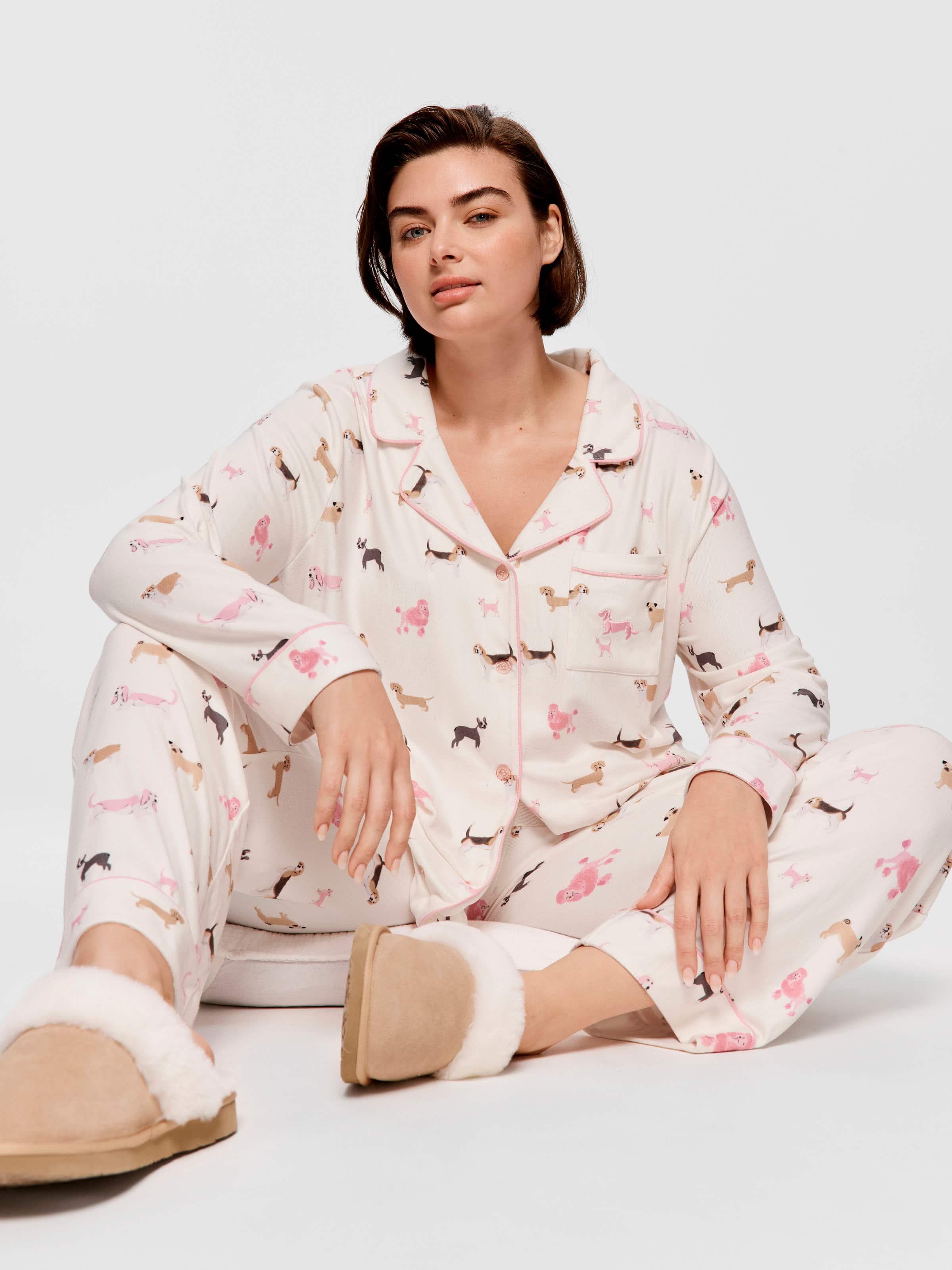 P.A. Plus Mixed Dog Plush Pj Set