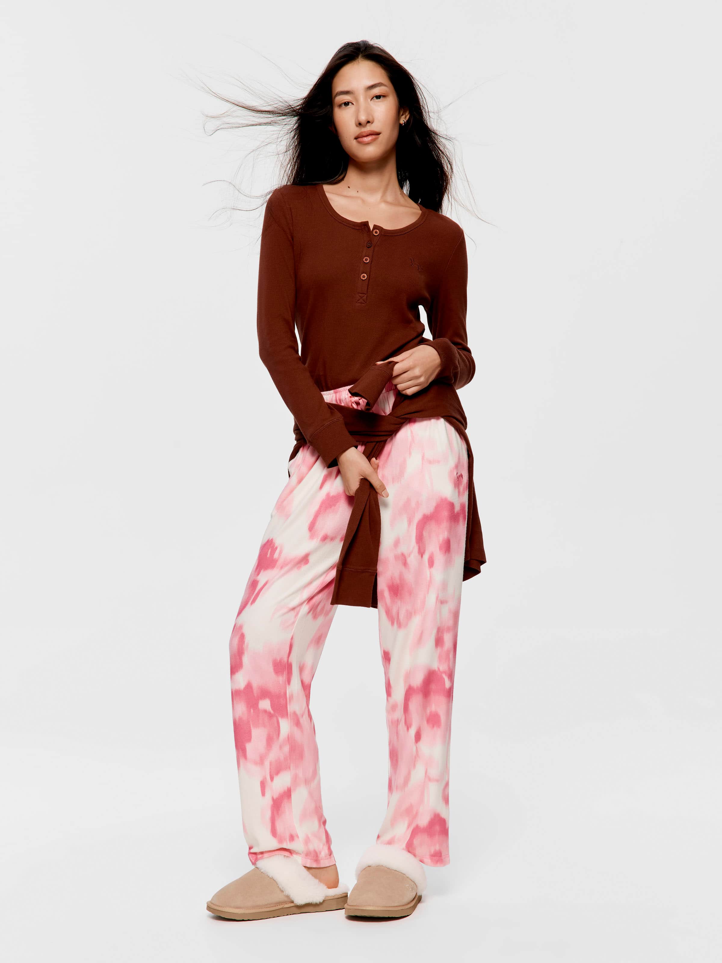 Floral Abstract Plush Pj Bottom