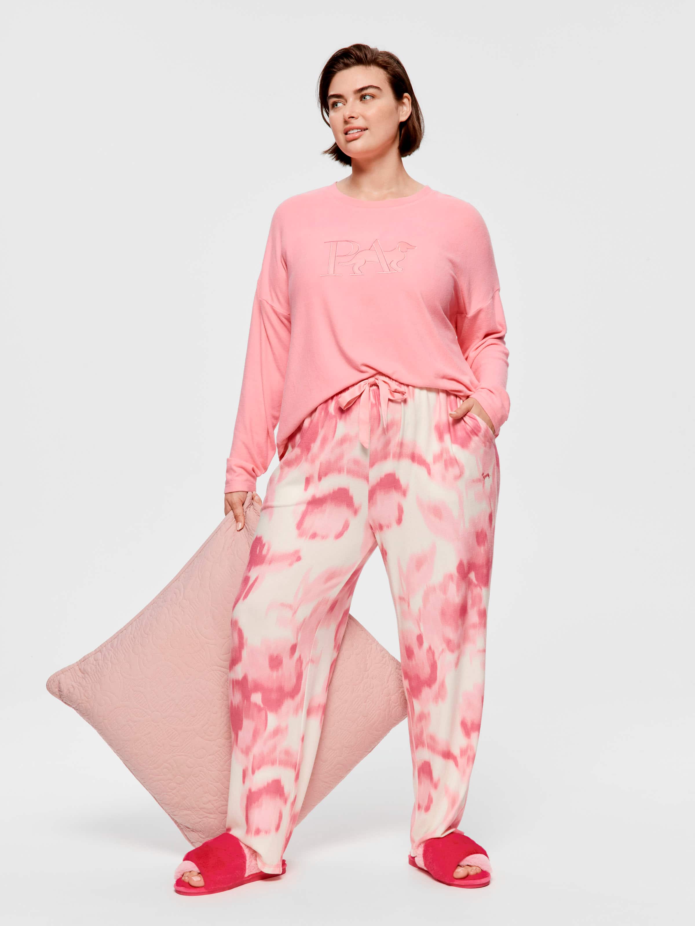 P.A. Plus Floral Abstract Plush Pj Bottom