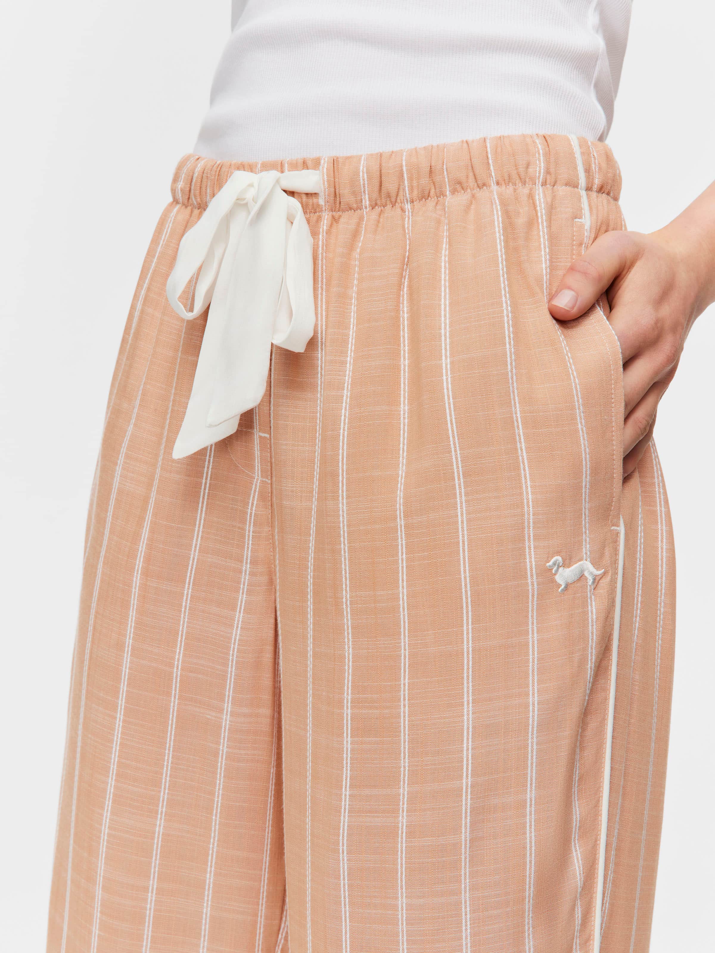 Chocolate Stripe 100% Textured Viscose 3/4 Pj Bottom