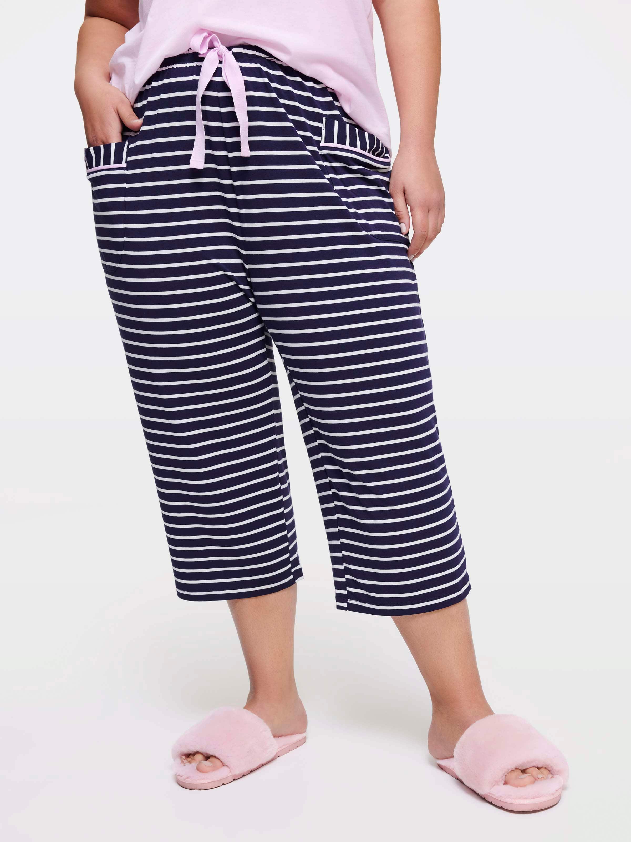 P.A. Plus Navy Stripe 3/4 Pj Bottom