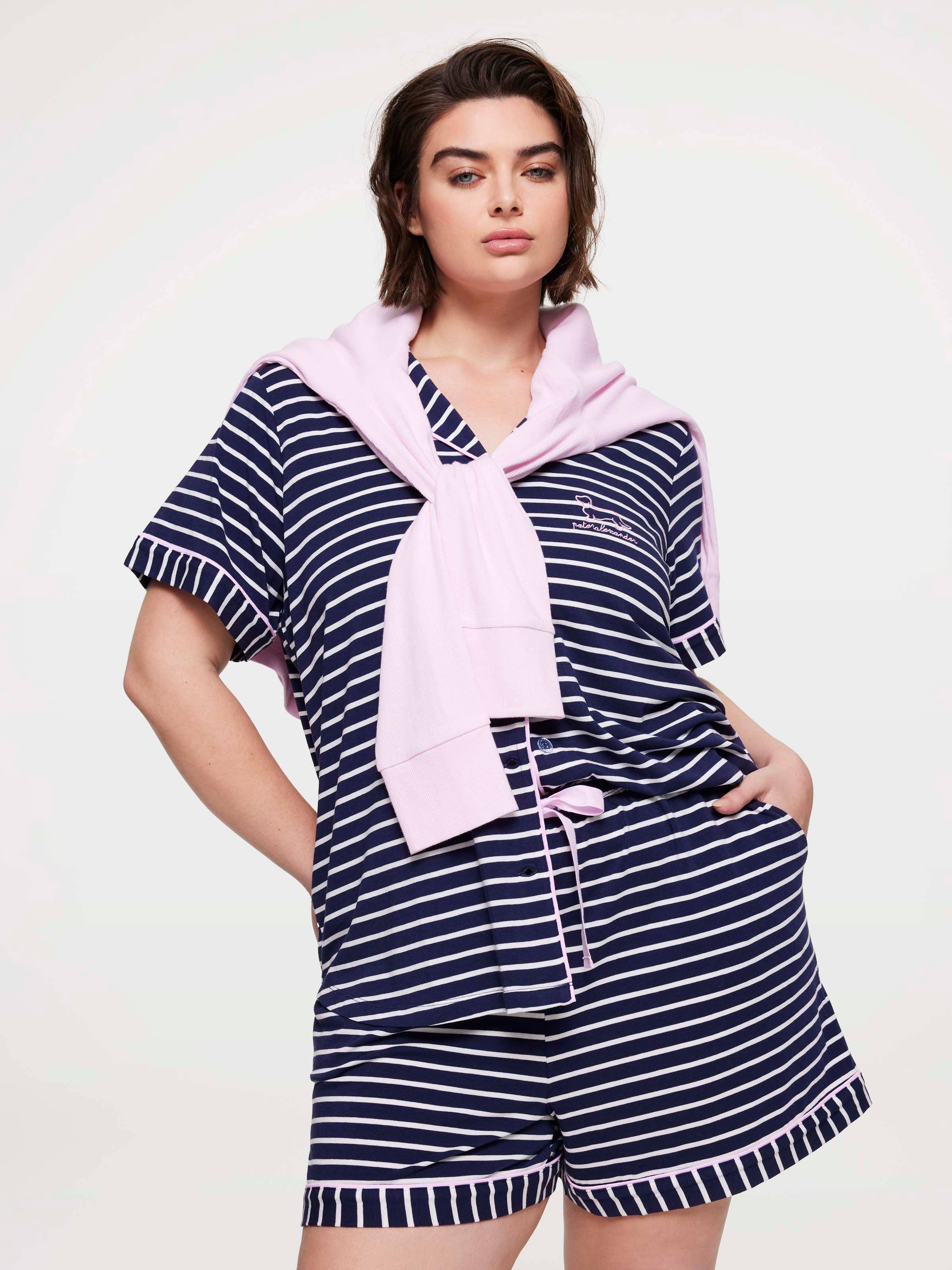 P.A. Plus Navy Stripe Short