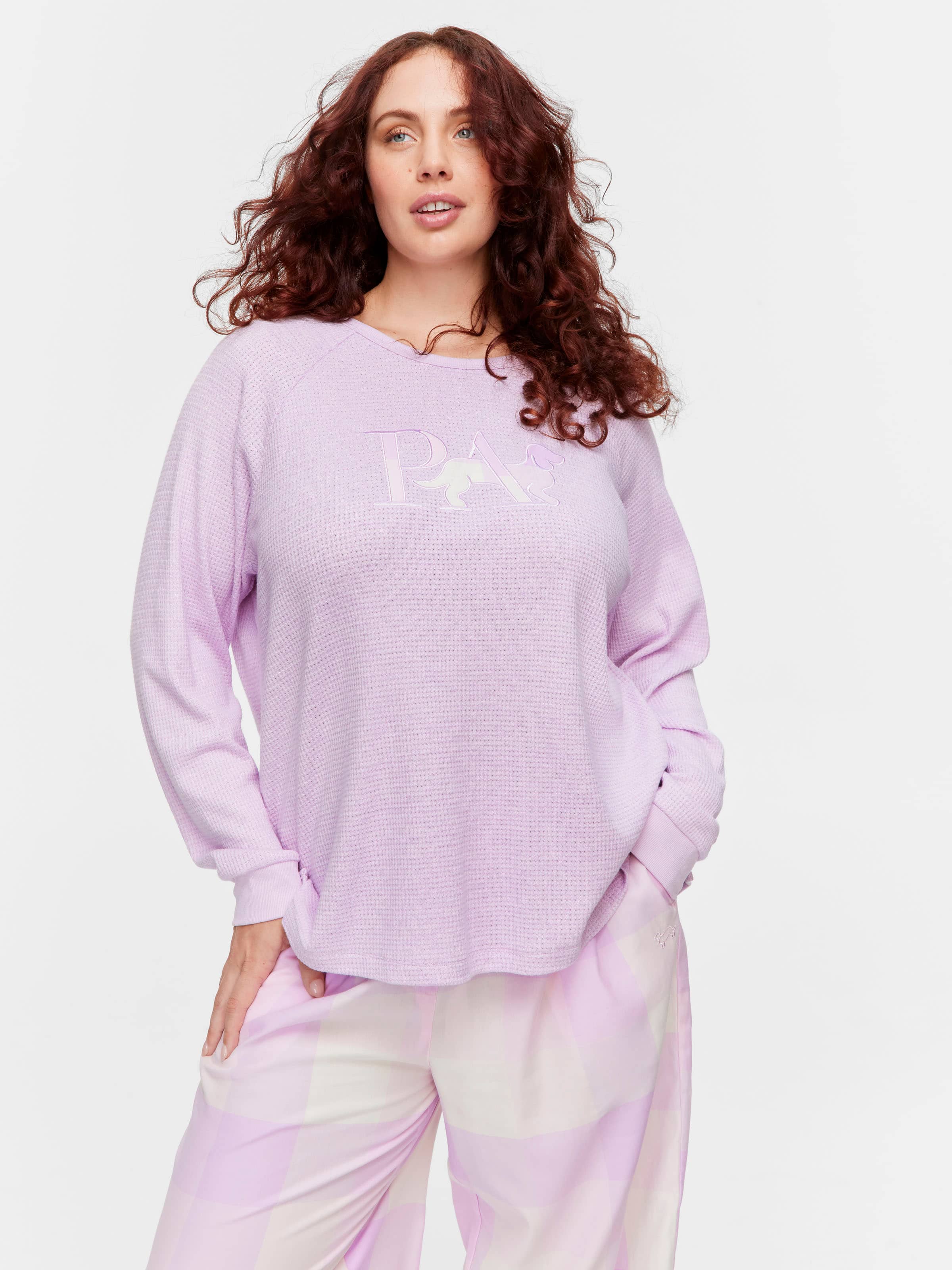 P.A. Plus Lilac Waffle Sweater Top