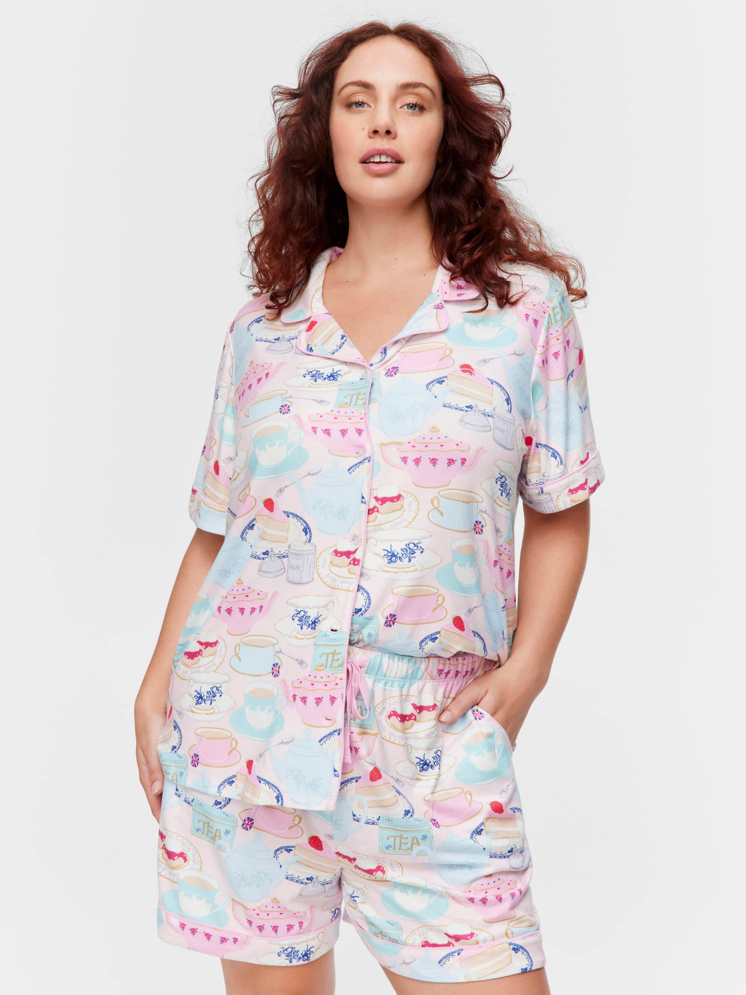 P.A. Plus Tea Party Shortie Pj Set