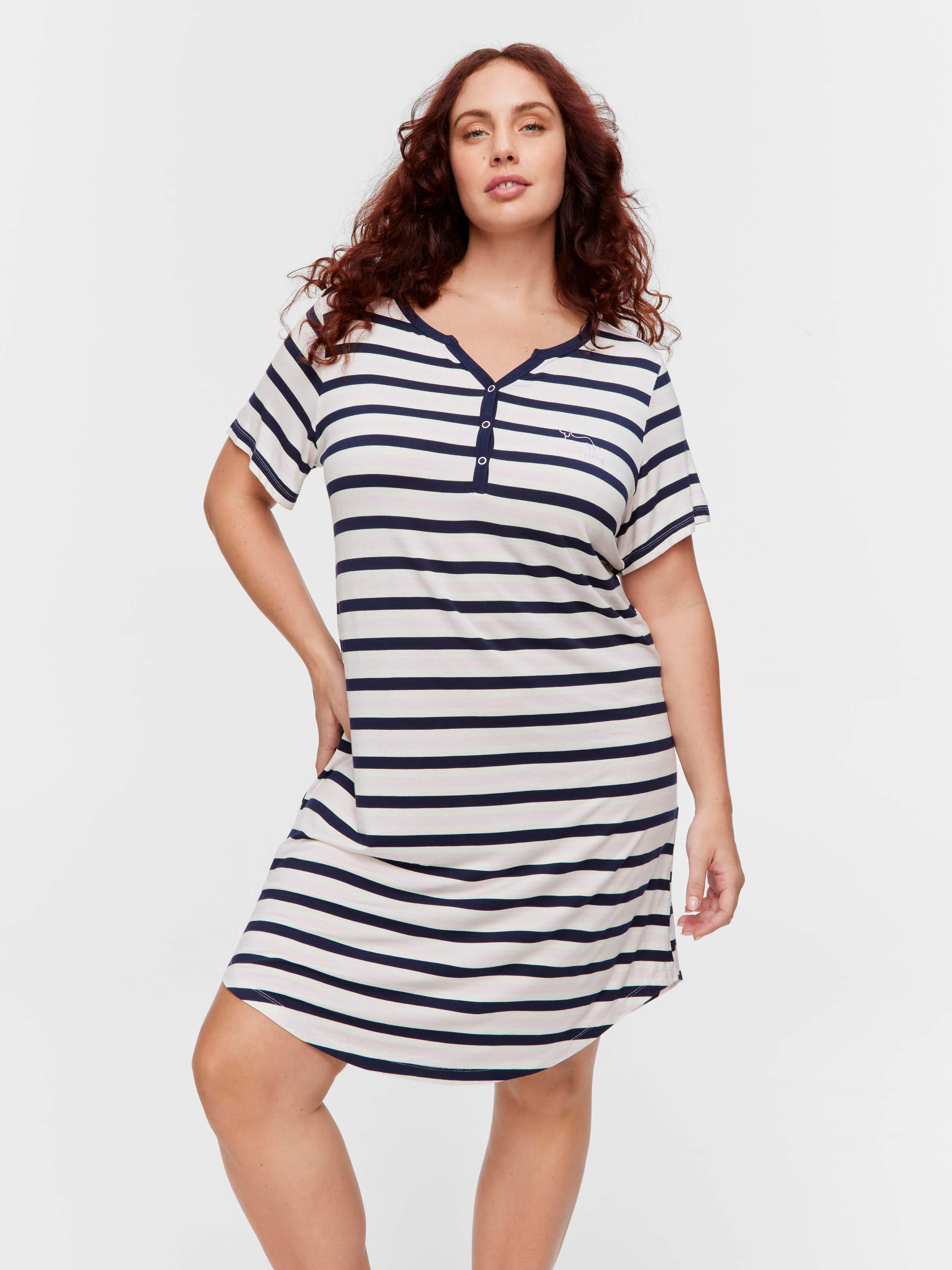 P.A. Plus Stripey Henley Nightdress