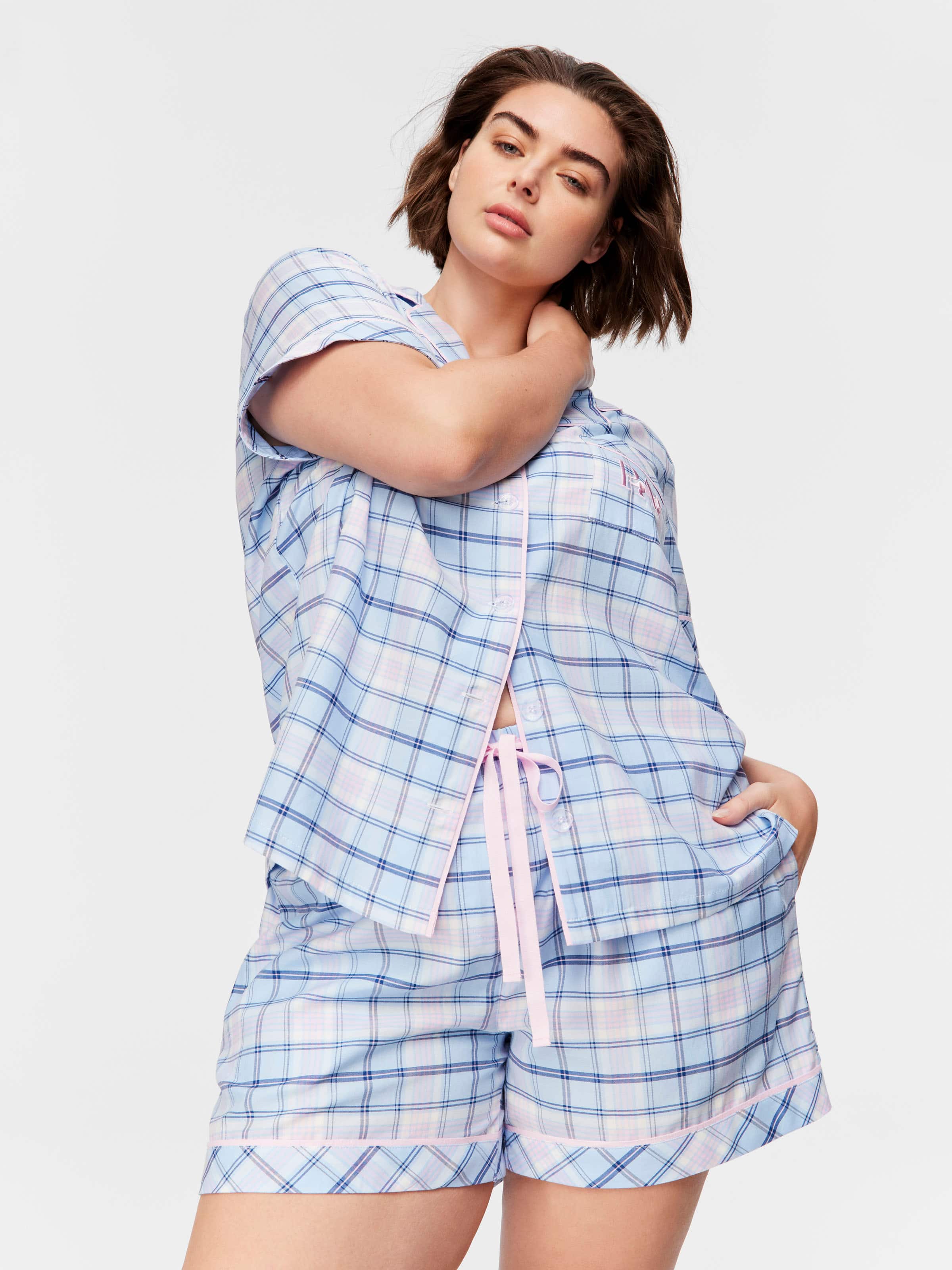 P.A. Plus Plaid Check Pj Set