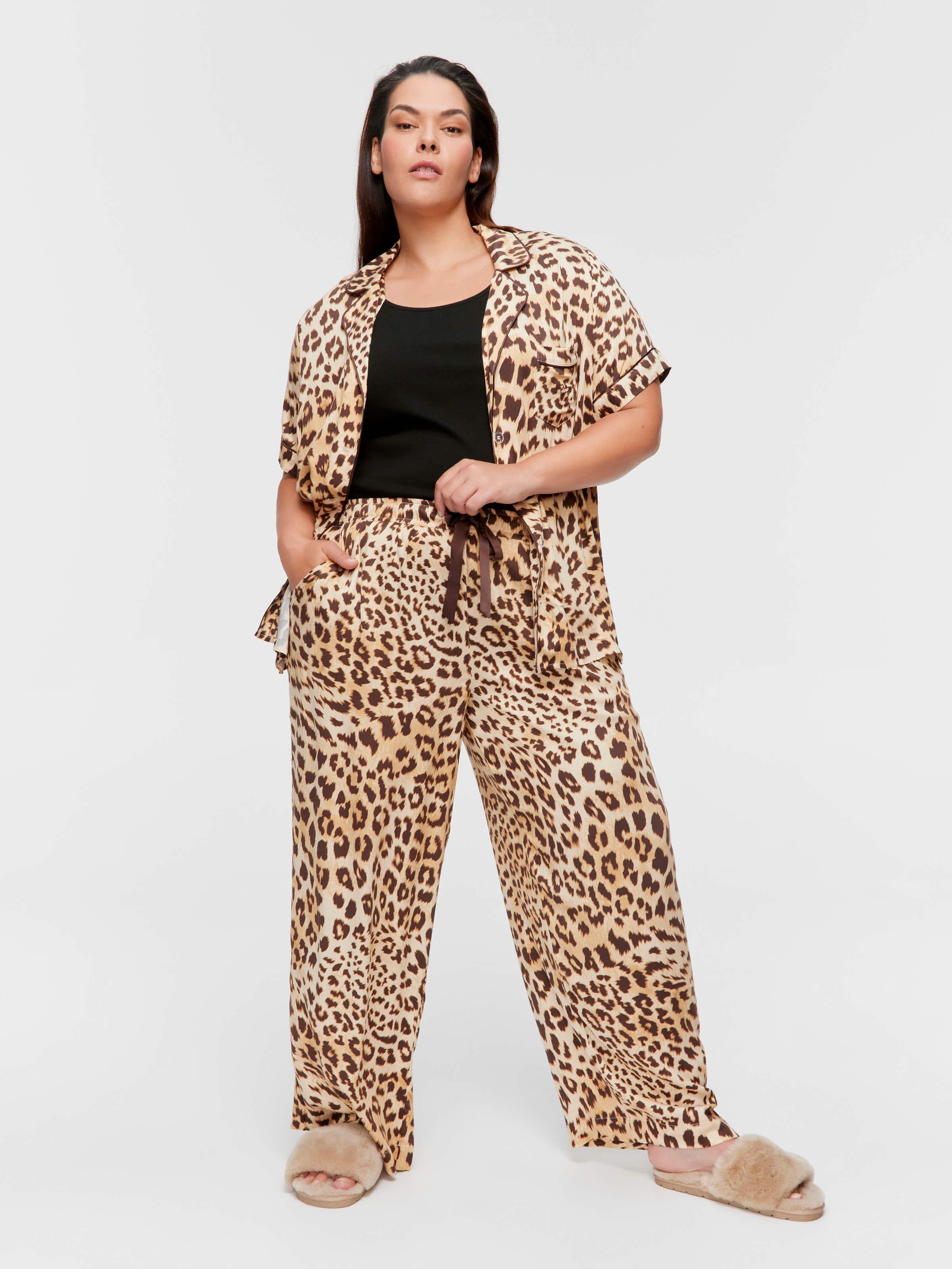 P.A. Plus Leopard Wide Leg Pj Bottom