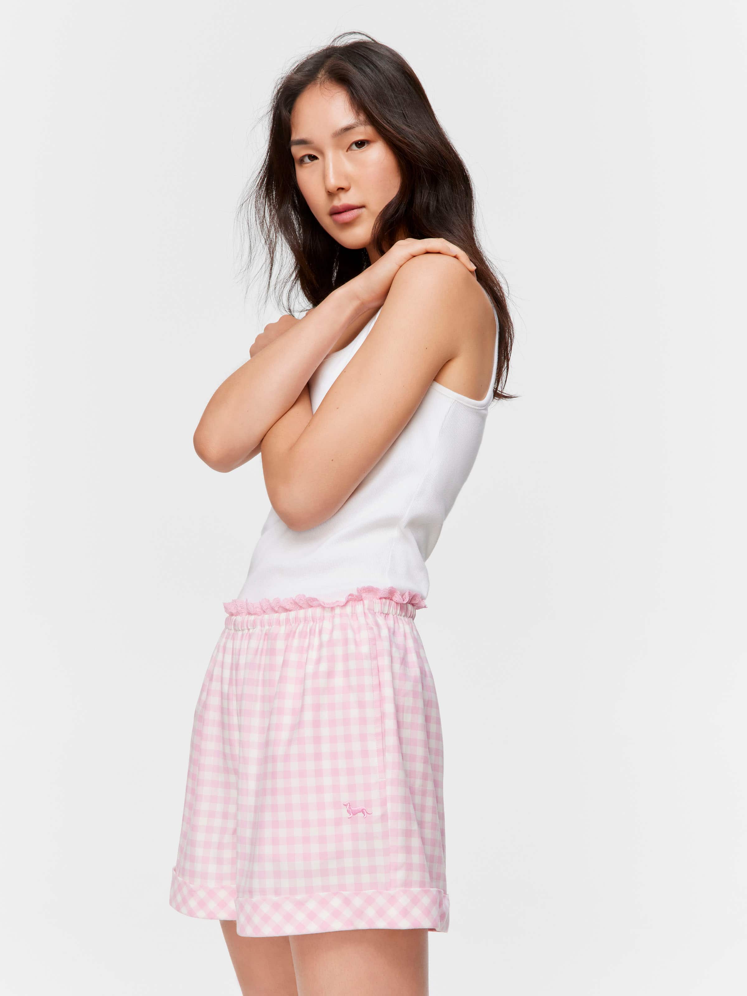 Image for Pink Gingham Check Mid Short from Peter Alexander