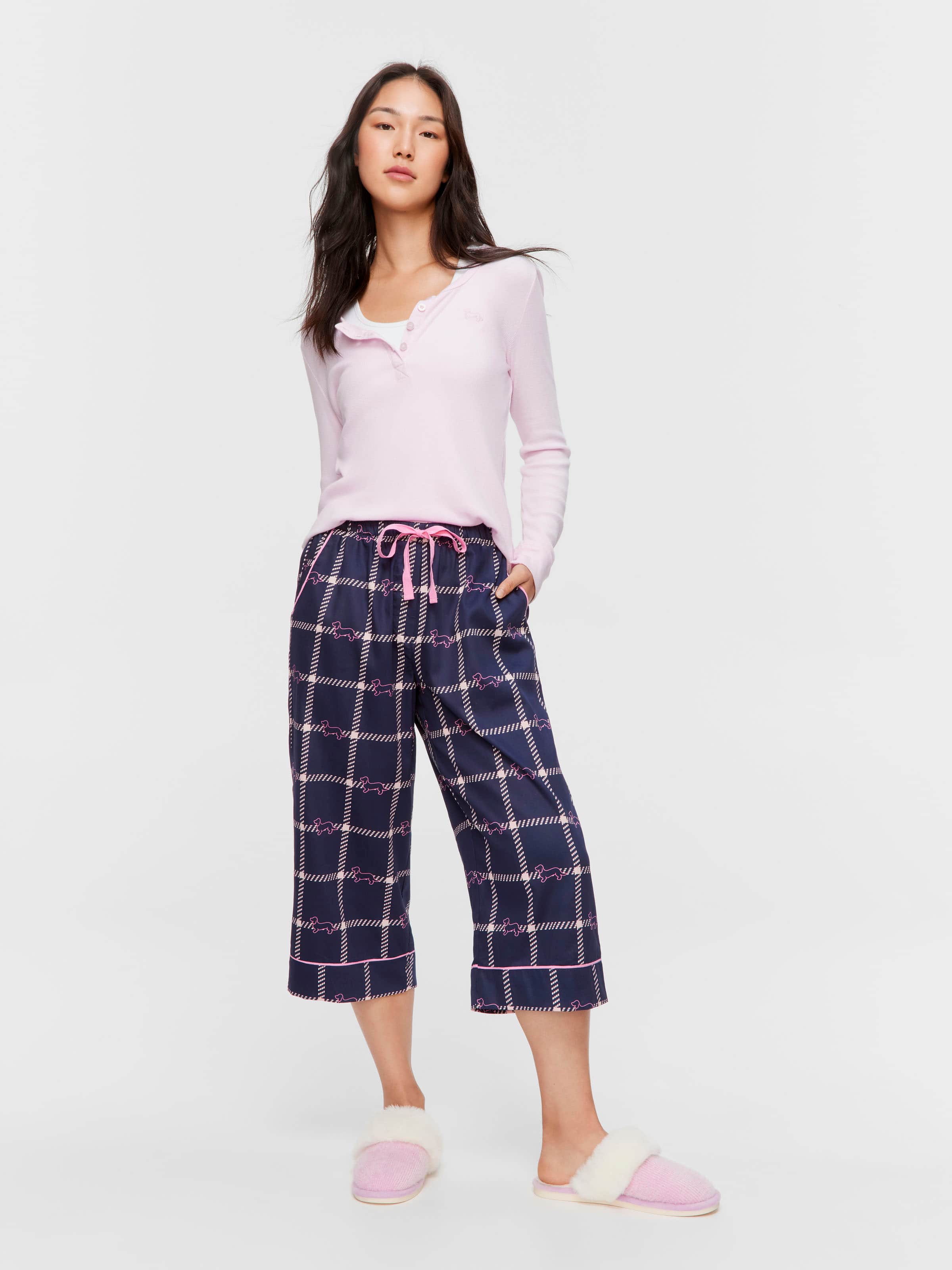 Penny Windowpane 3/4 Pj Bottom