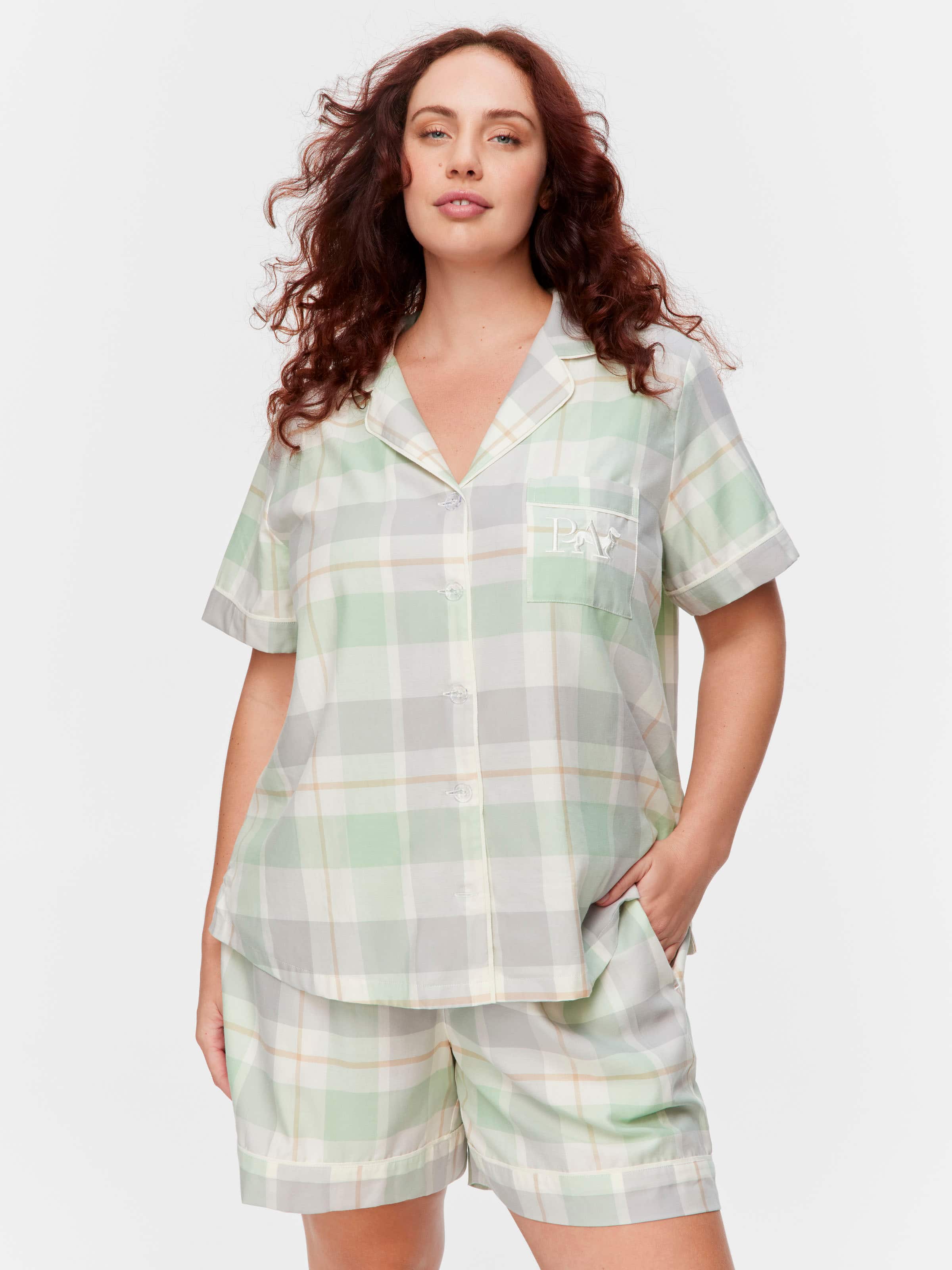 P.A. Plus Check Shortie Pj Set