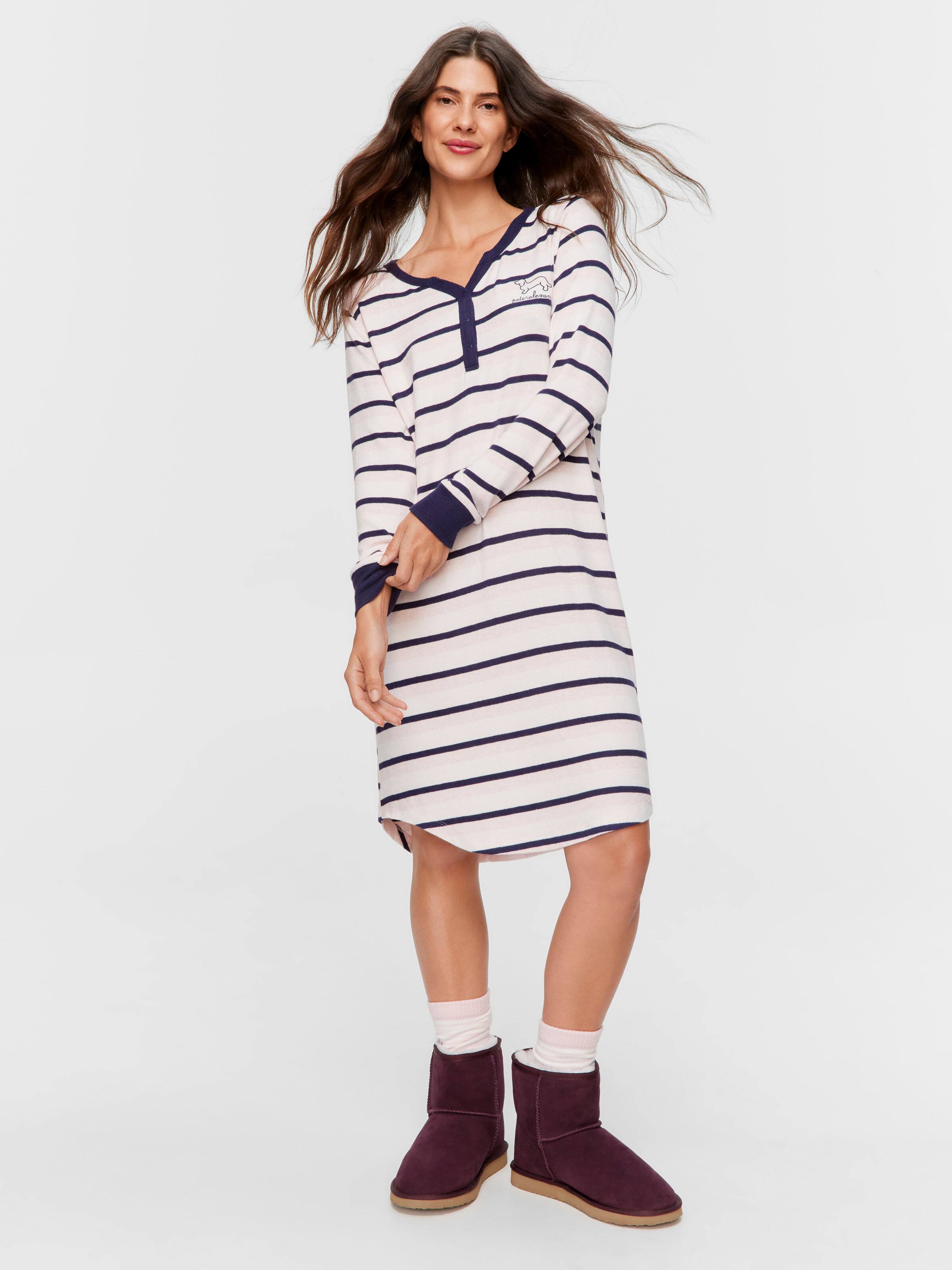 Fuzzy Stripe Nightdress