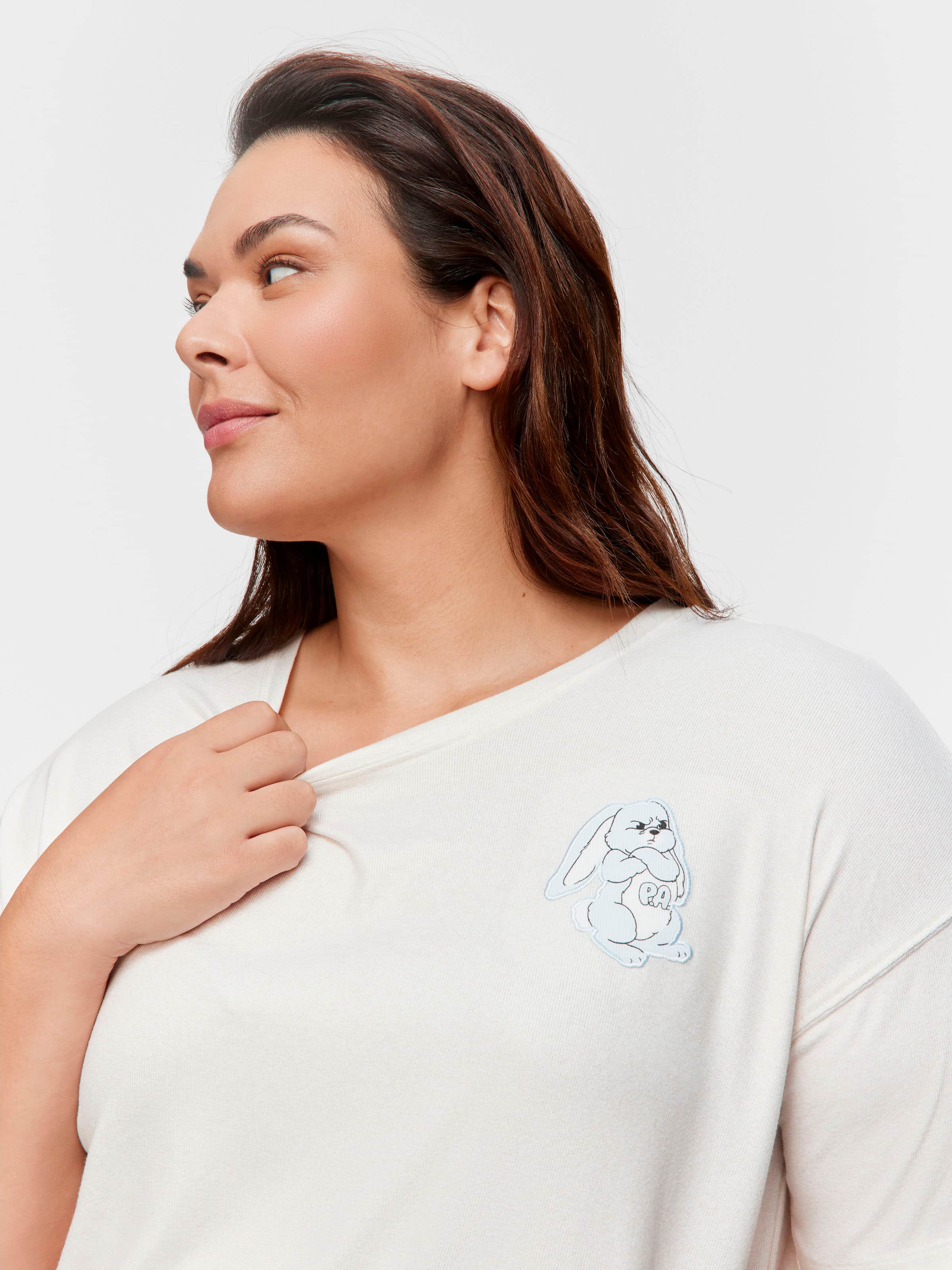 P.A. Plus Grumpy Bunny Plush Oversized Tshirt