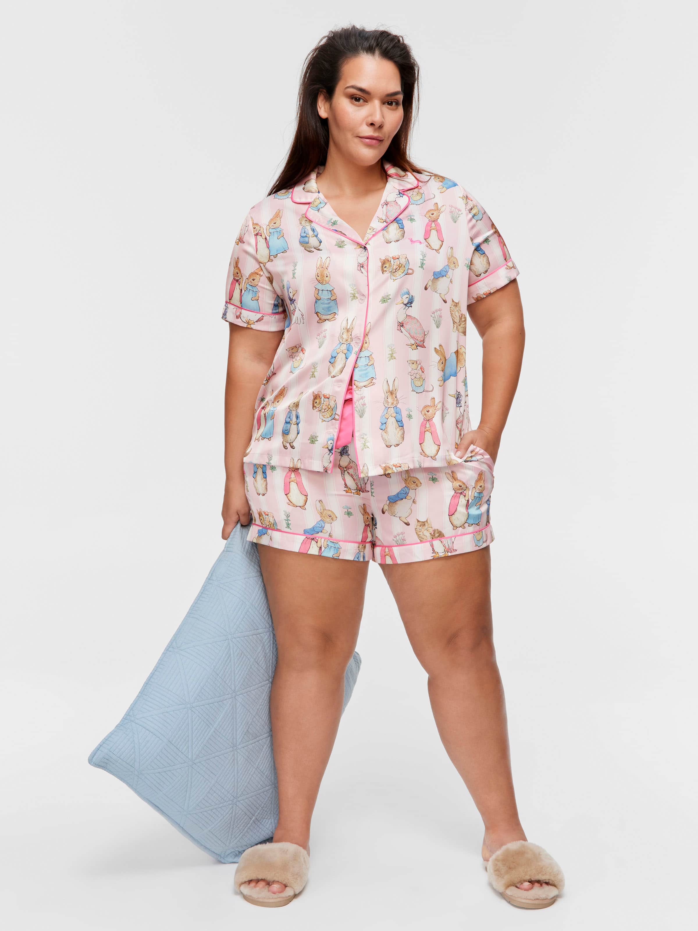 Image for P.A. Plus Peter Rabbit Satin Shortie Pj Set from Peter Alexander