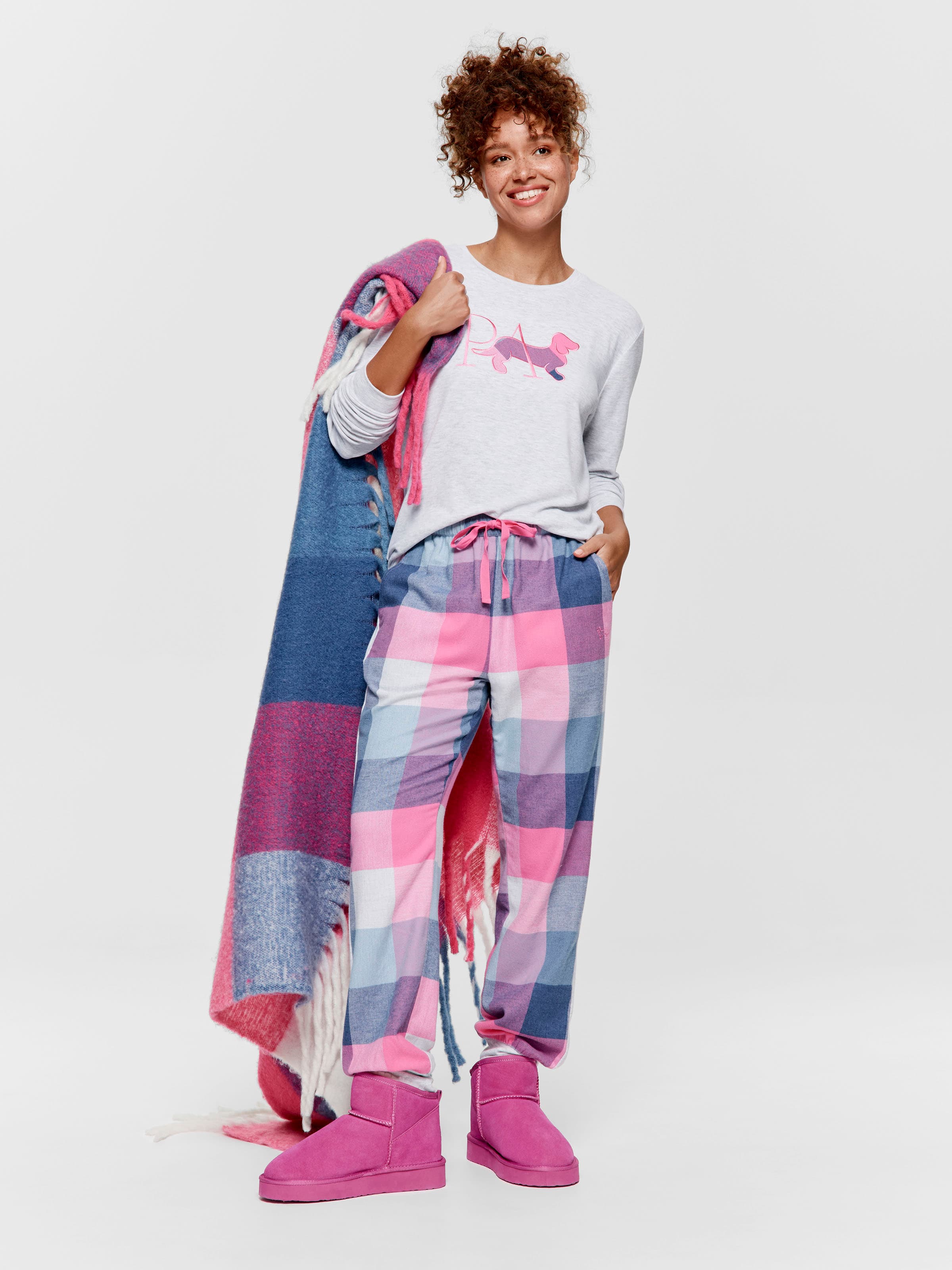 Buffalo Check 100% Cotton Flannelette Cuff Pj Bottom