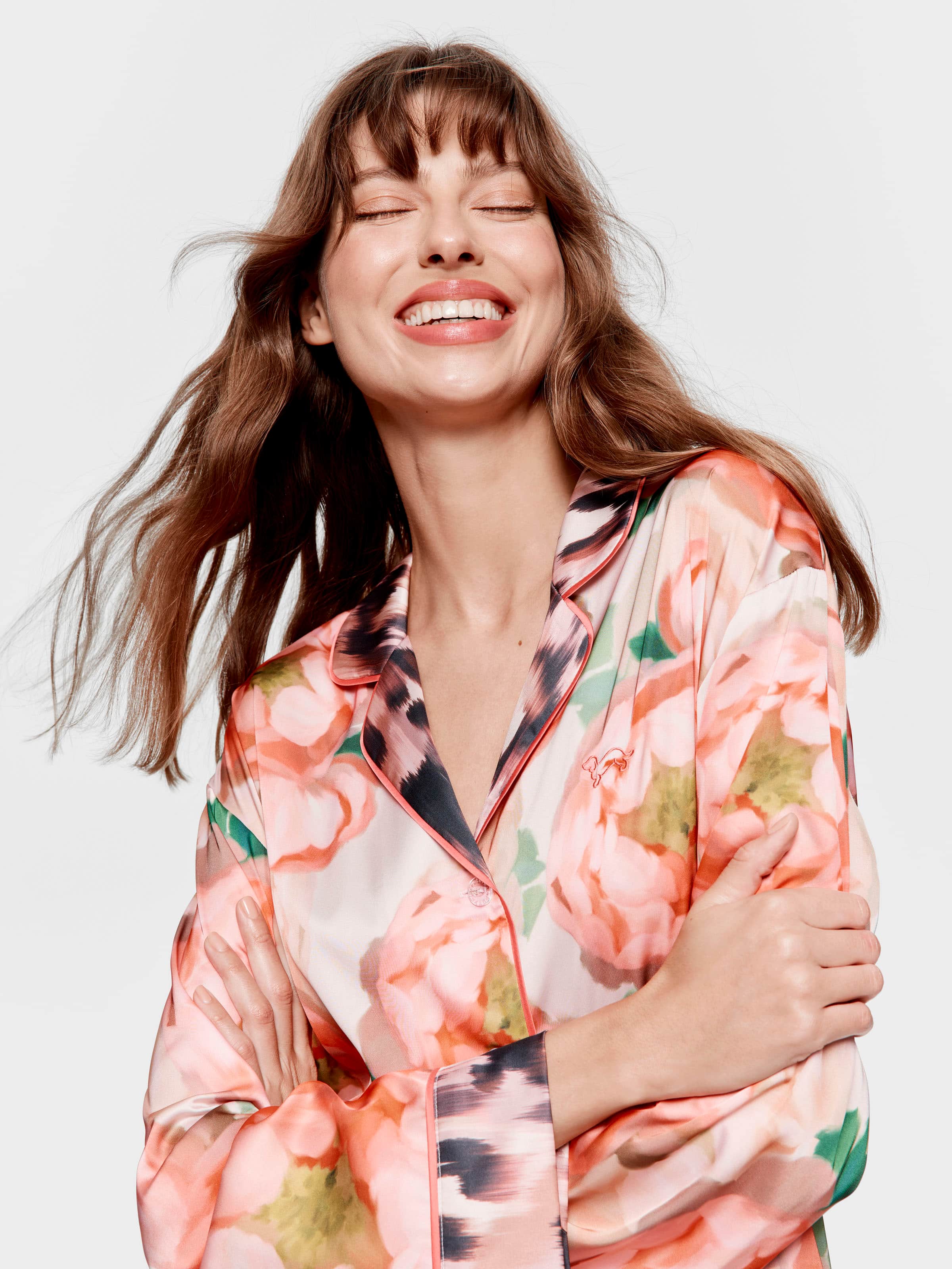 Leopard Floral Satin Pj Set