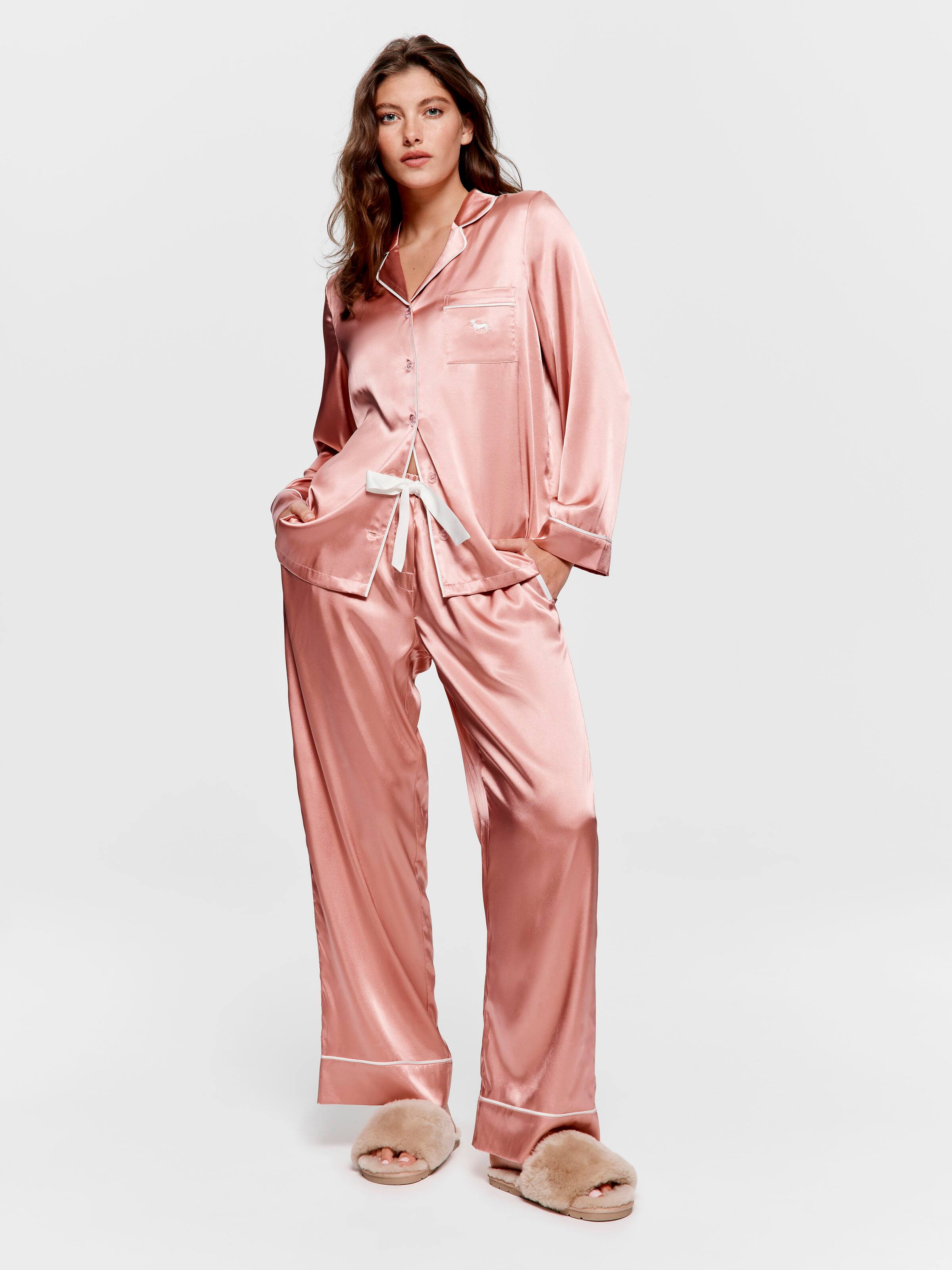Rose Gold Satin Pj Set