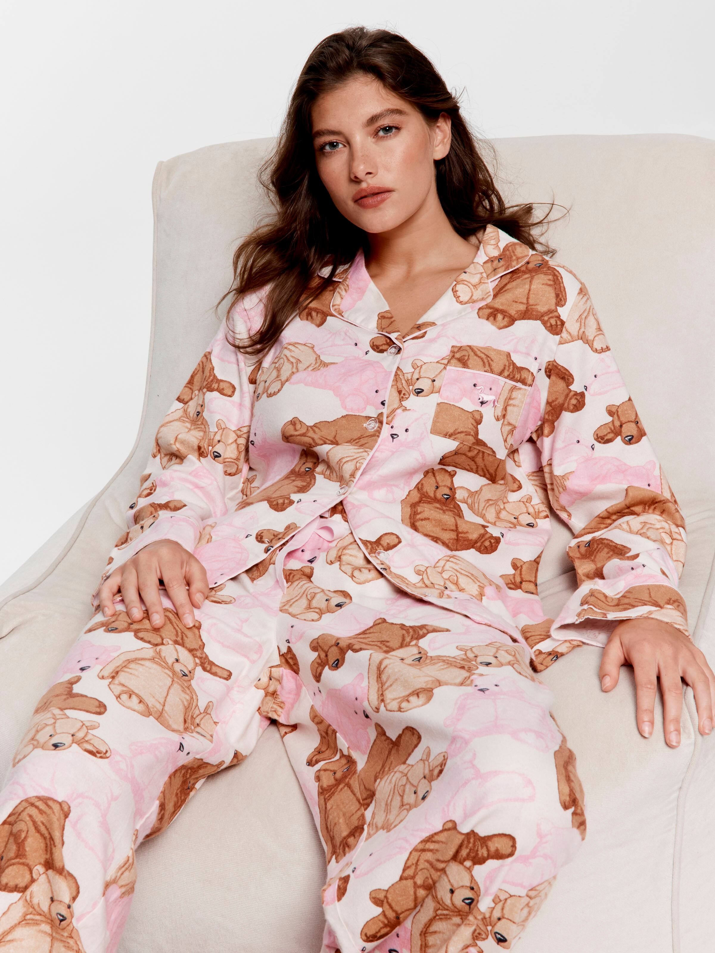 Teddy Bear Bamboo Flannelette Pj Set