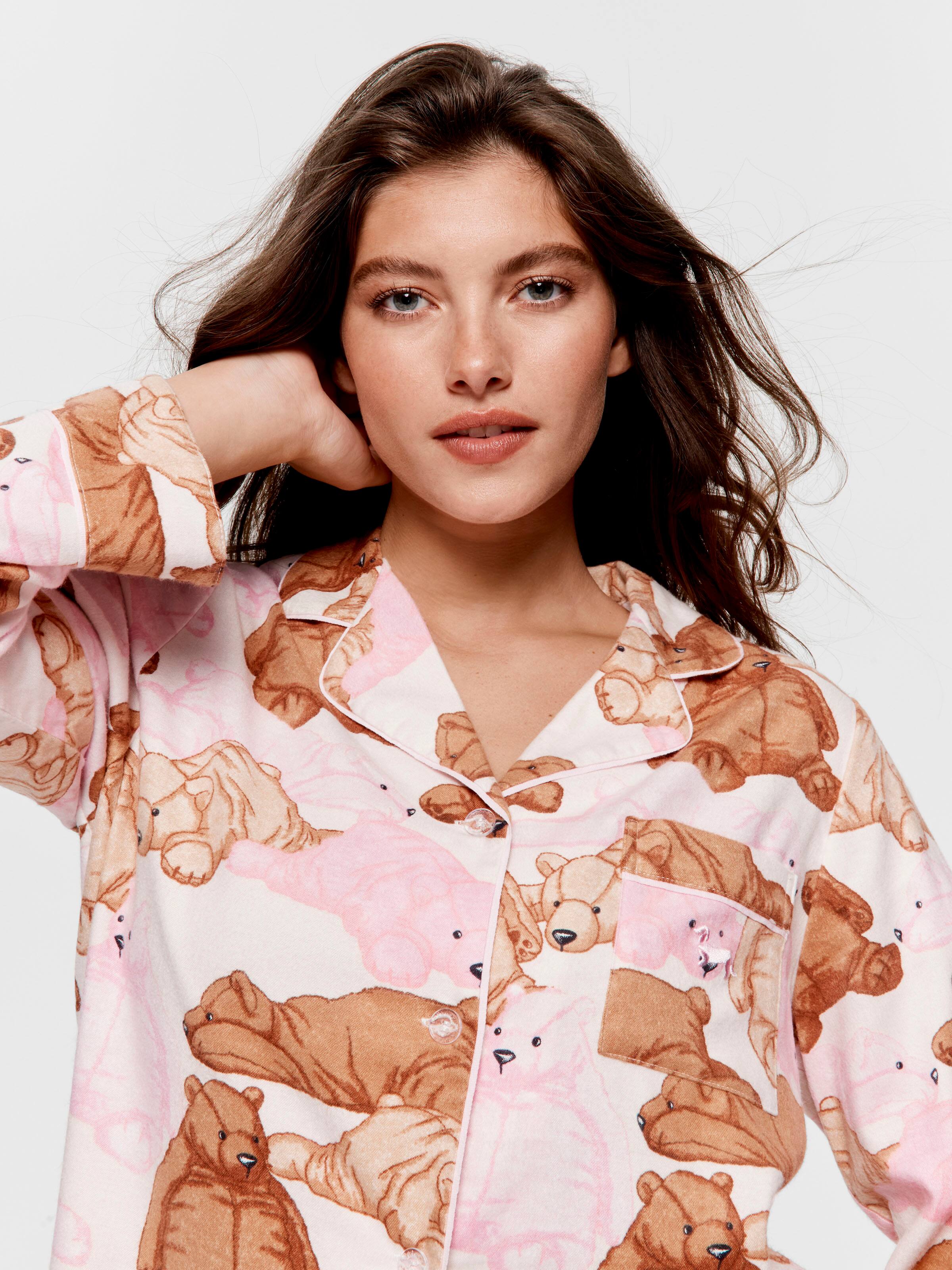 Teddy Bear Bamboo Flannelette Pj Set