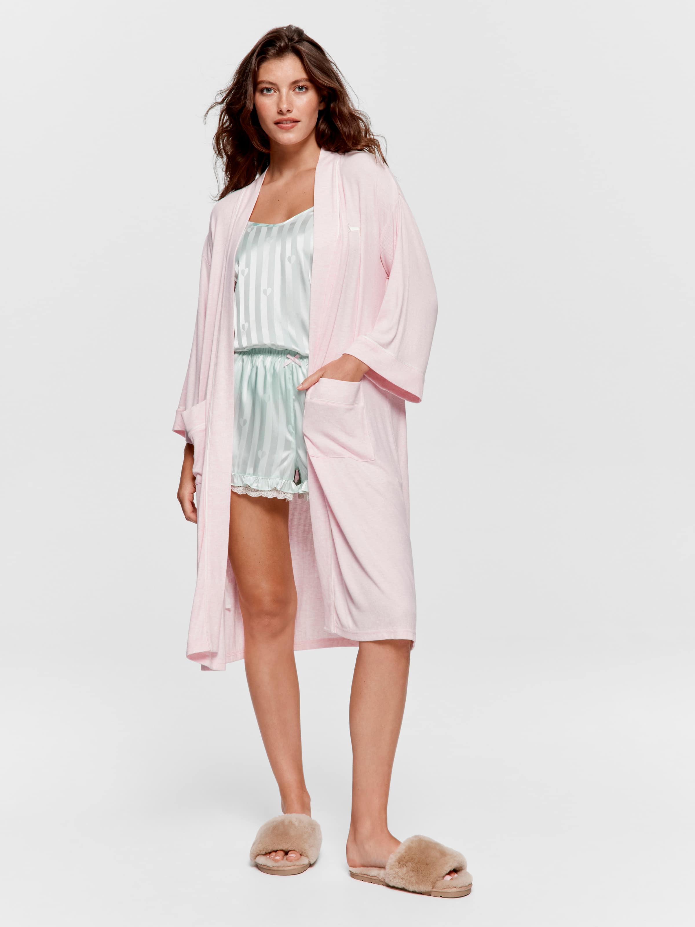 Pink Bamboo Dressing Gown