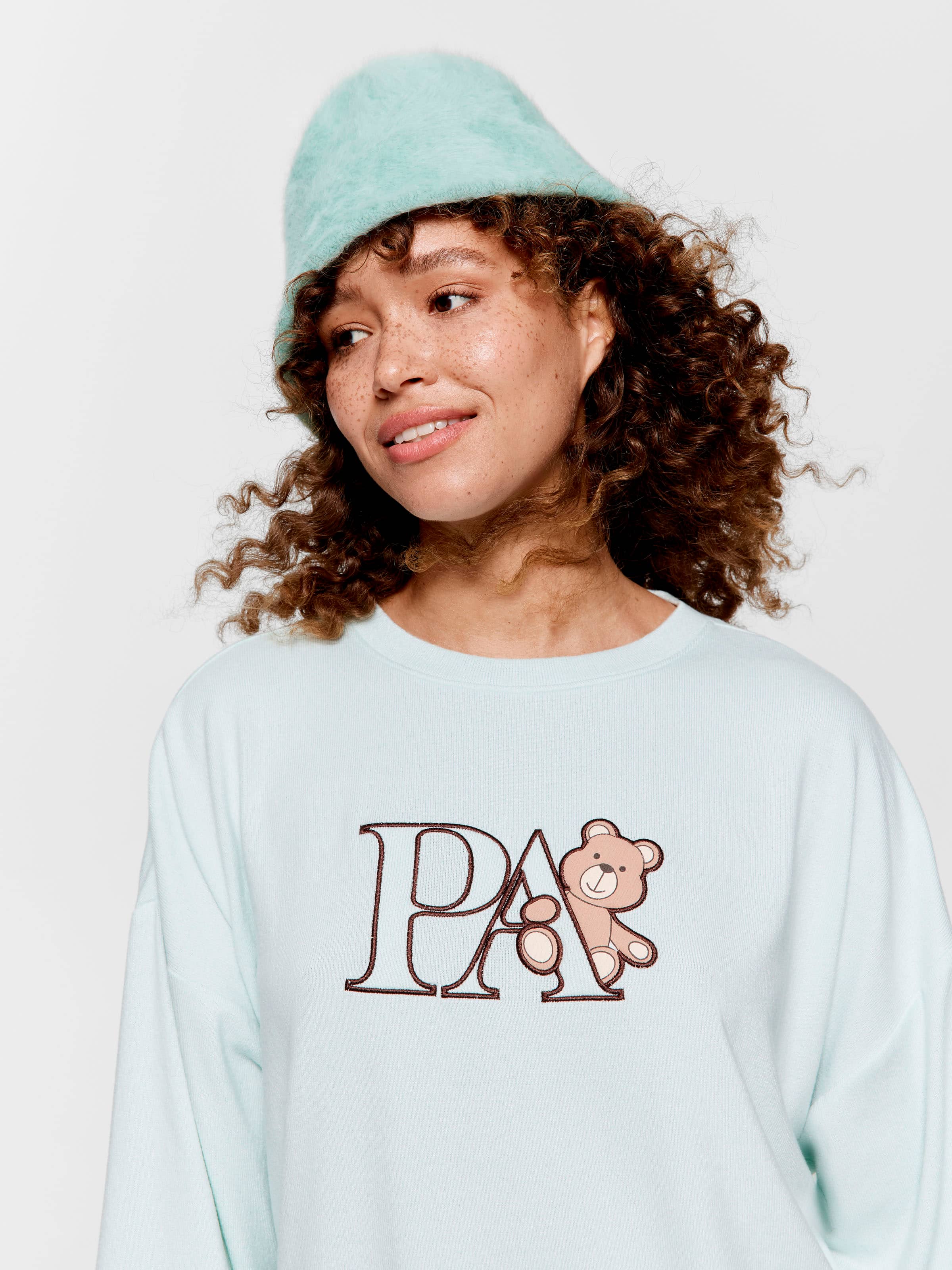 P.A. Bear Logo Plush Sweater Top