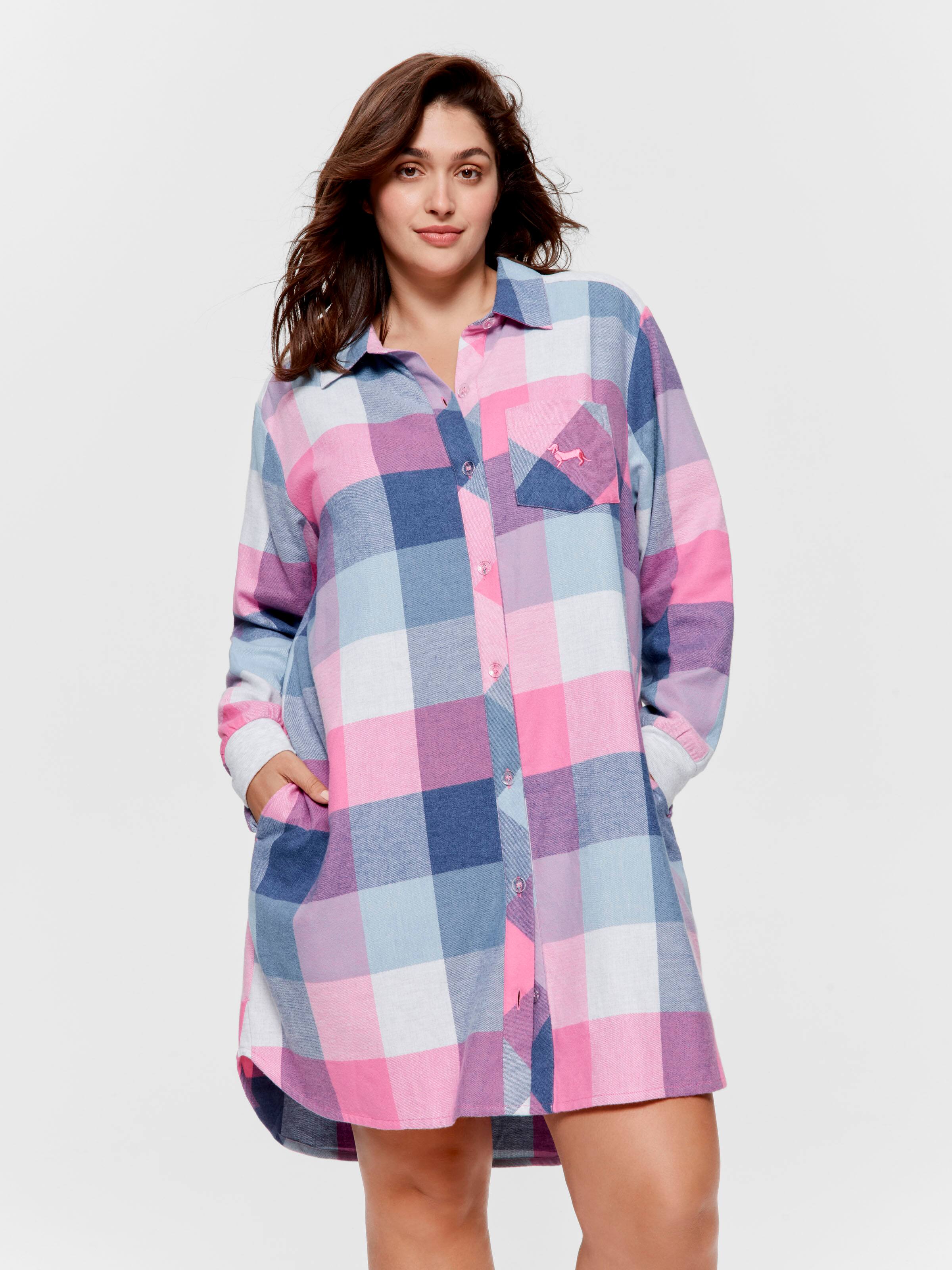 P.A. Plus Buffalo Check 100% Cotton Flannelette Nightshirt