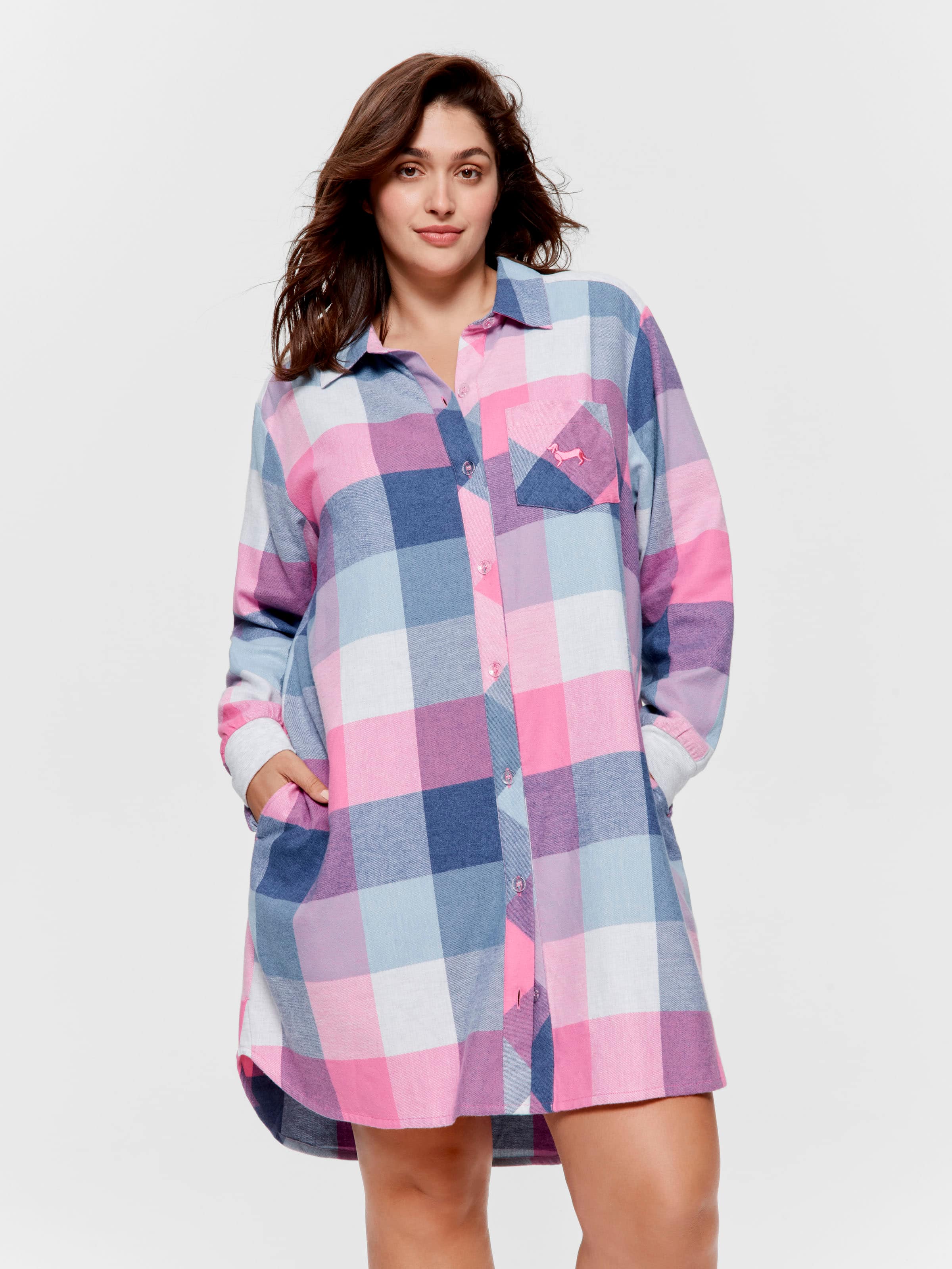 P.A. Plus Buffalo Check 100% Cotton Flannelette Nightshirt