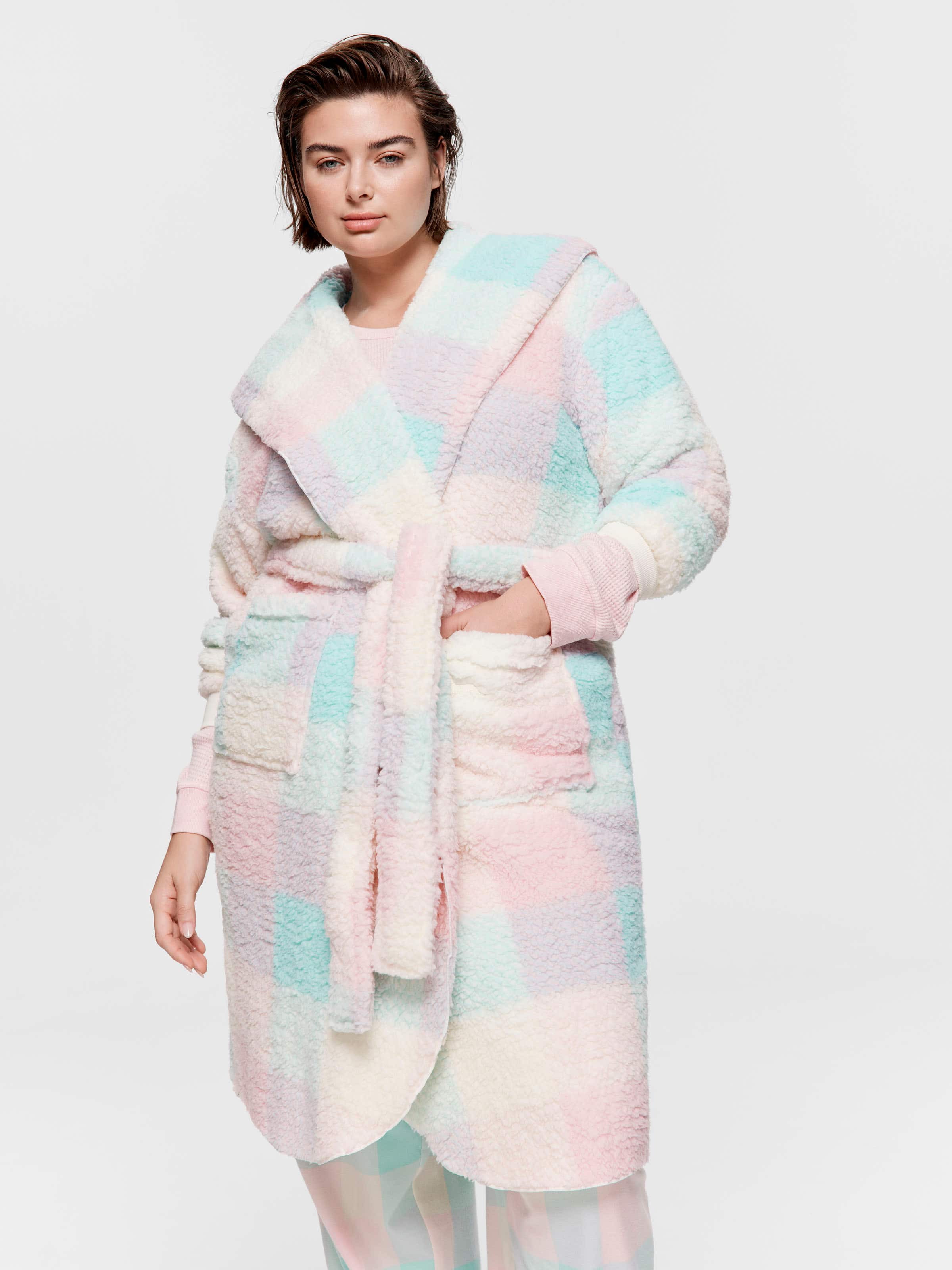 P.A. Plus Buffalo Check Fleece Dressing Gown