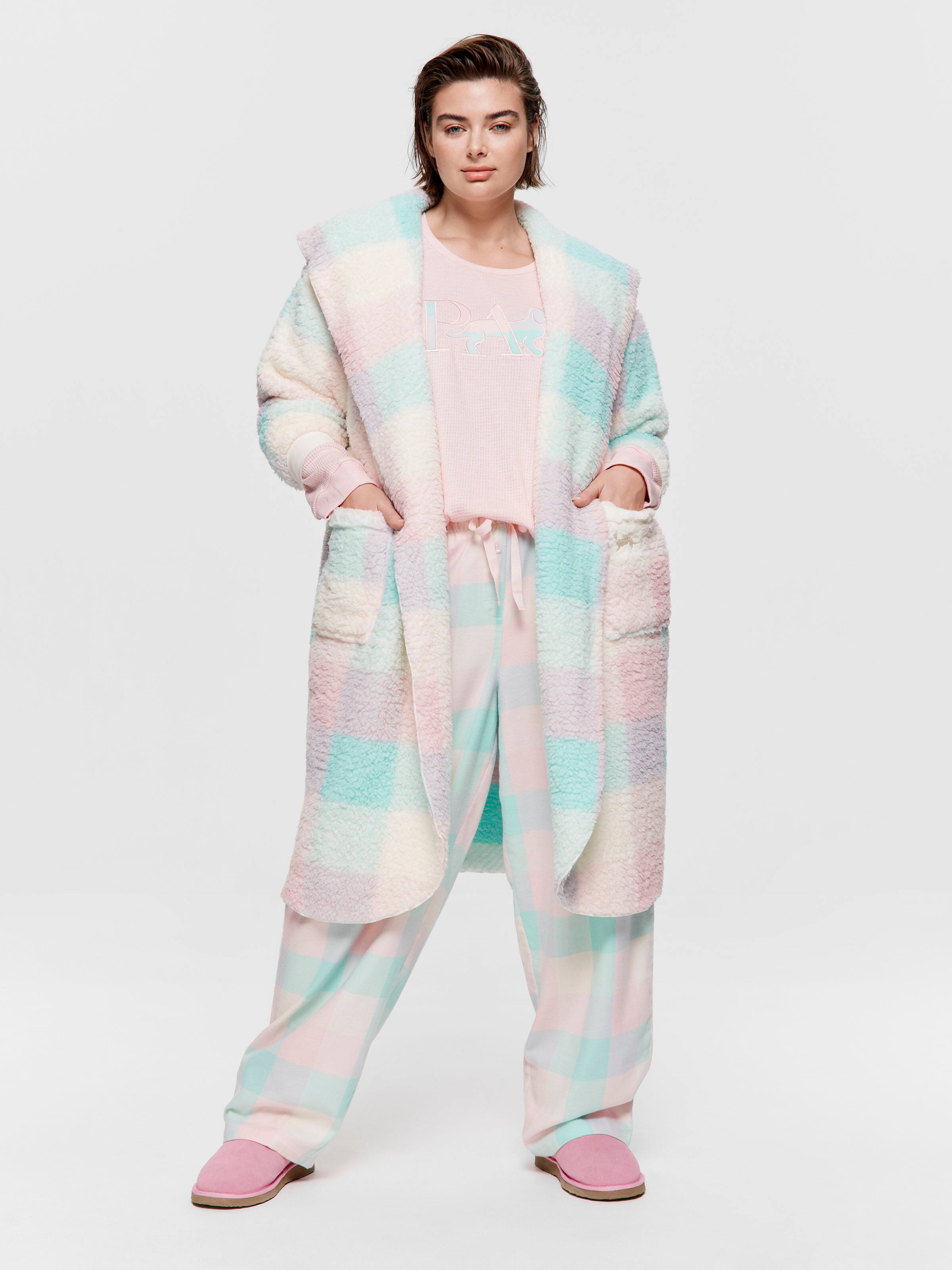P.A. Plus Buffalo Check Fleece Dressing Gown