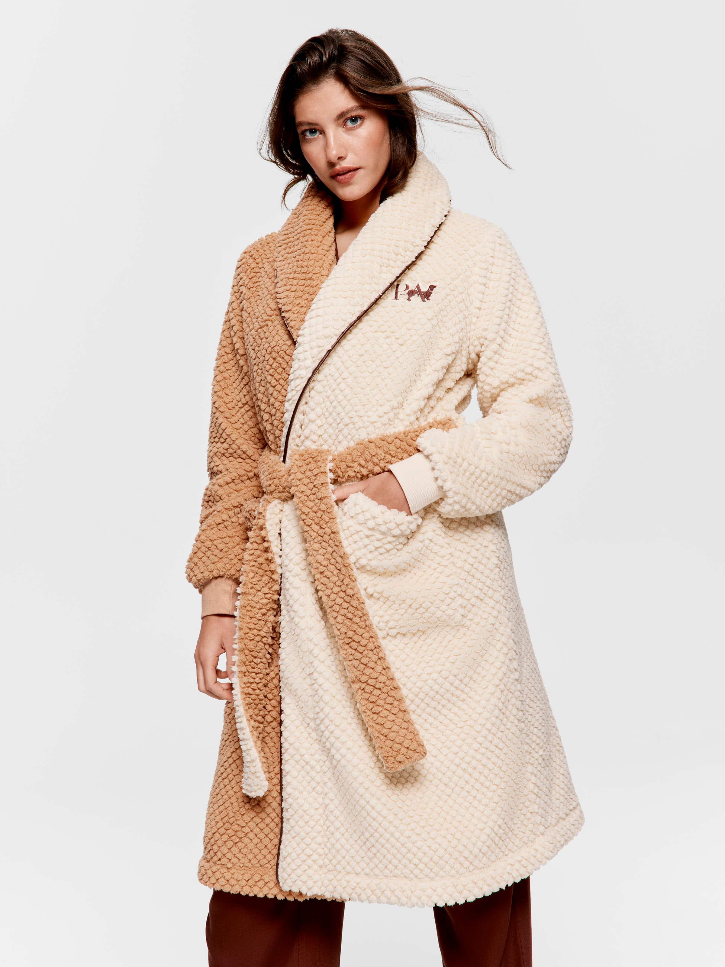 Two Tone Jacquard Dressing Gown