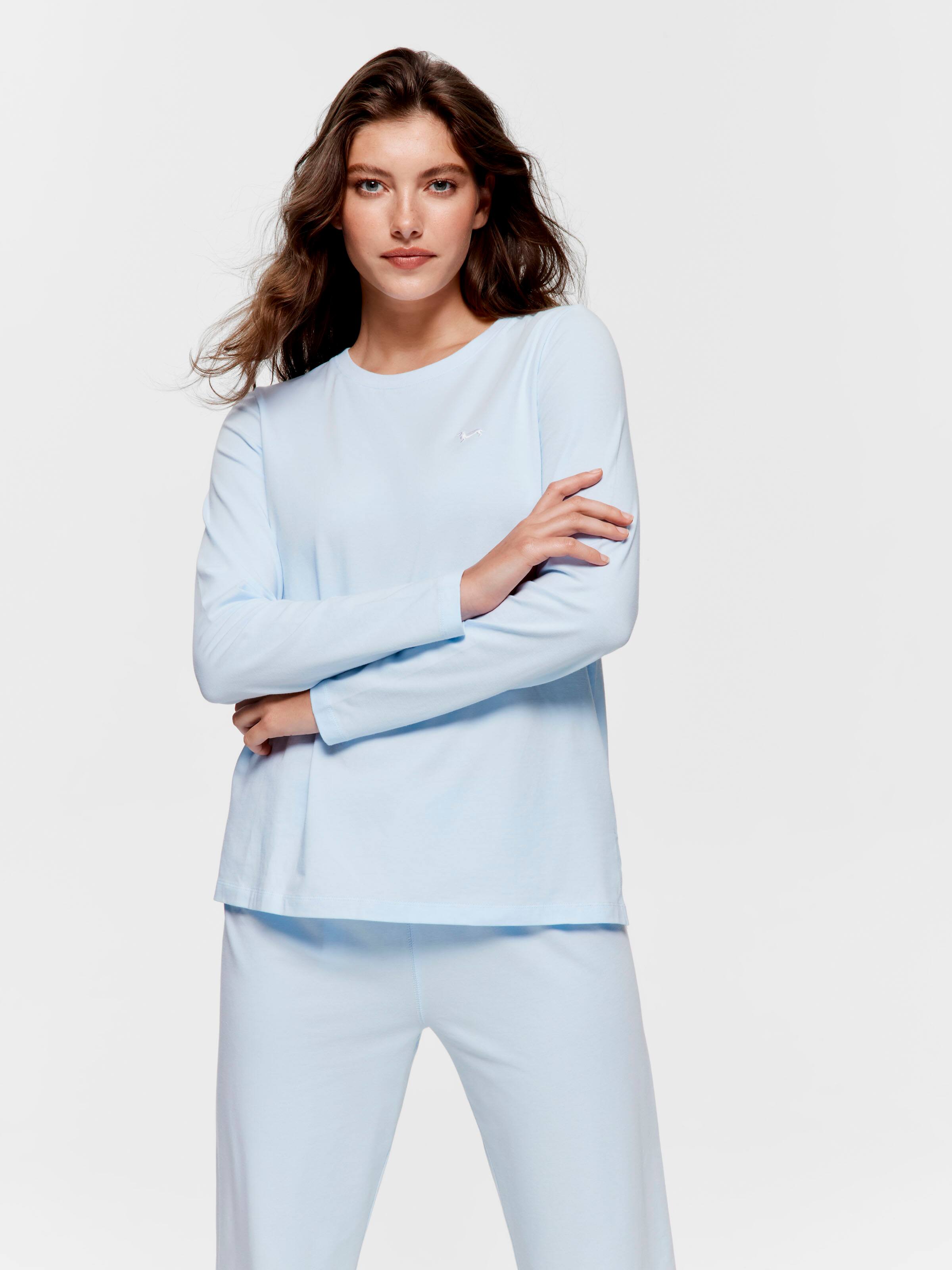 Pale Blue Long Sleeve Top