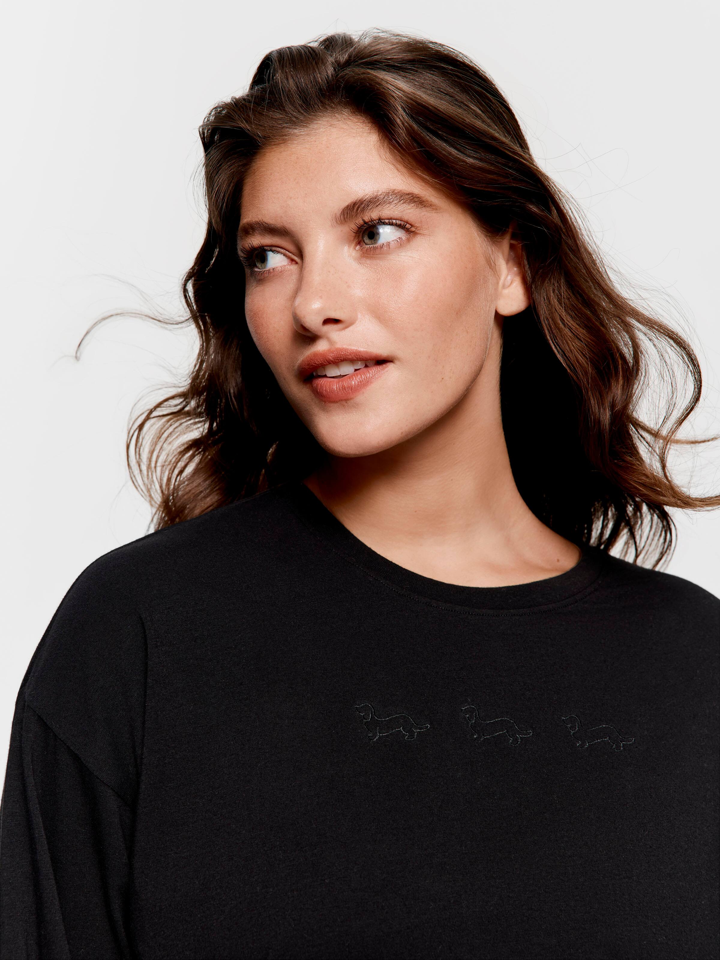 Black Logo Long Sleeve Top