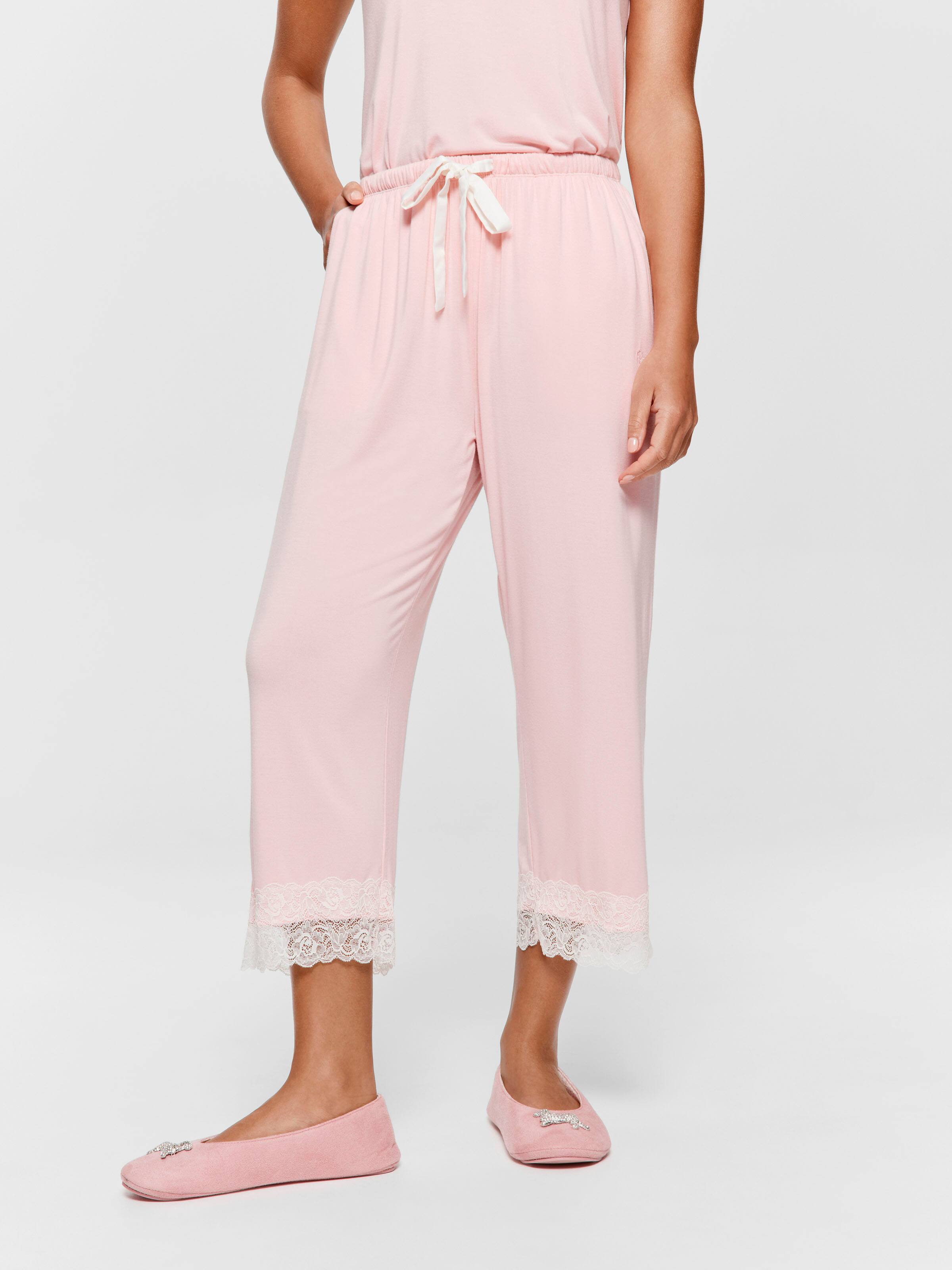 Pink Lace 3/4 Pj Bottom